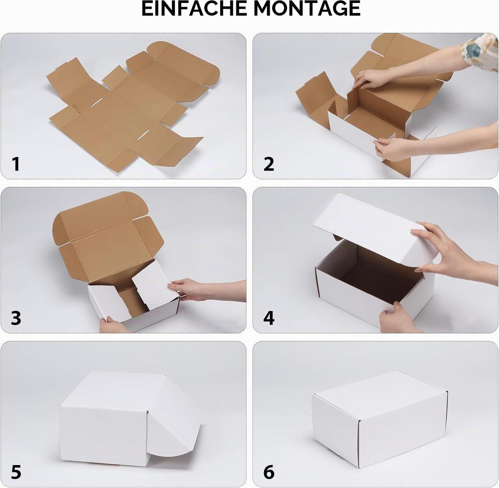 RLAVBL 25 Stück weiße Versandkartons mit den Maßen 22,9 x 15,3 x 10,2 cm für den Versand von Gegenständen, Spielzeug und Geschenken