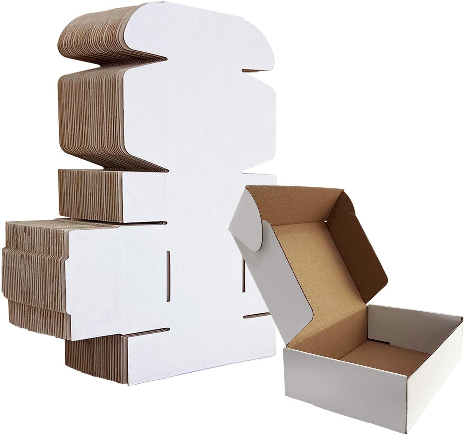 HORLIMER 25 Stück Versandkarton Klein Karton Box, 17,8x12,7x5,1 cm Verpackungskartons aus Wellpappe für Warensendung, Geschenkbox, Faltkarton, Postkarton(Braun)
