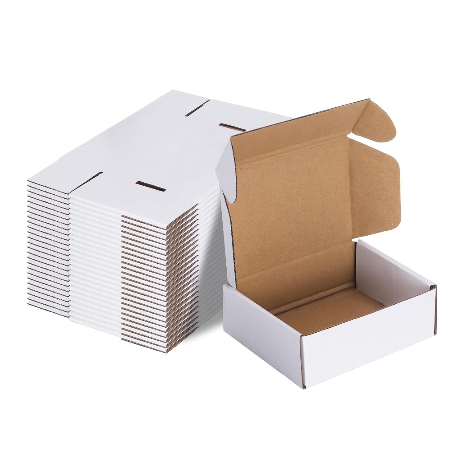 RLAVBL 25 Stück weiße Versandkartons mit den Maßen 22,9 x 15,3 x 10,2 cm für den Versand von Gegenständen, Spielzeug und Geschenken