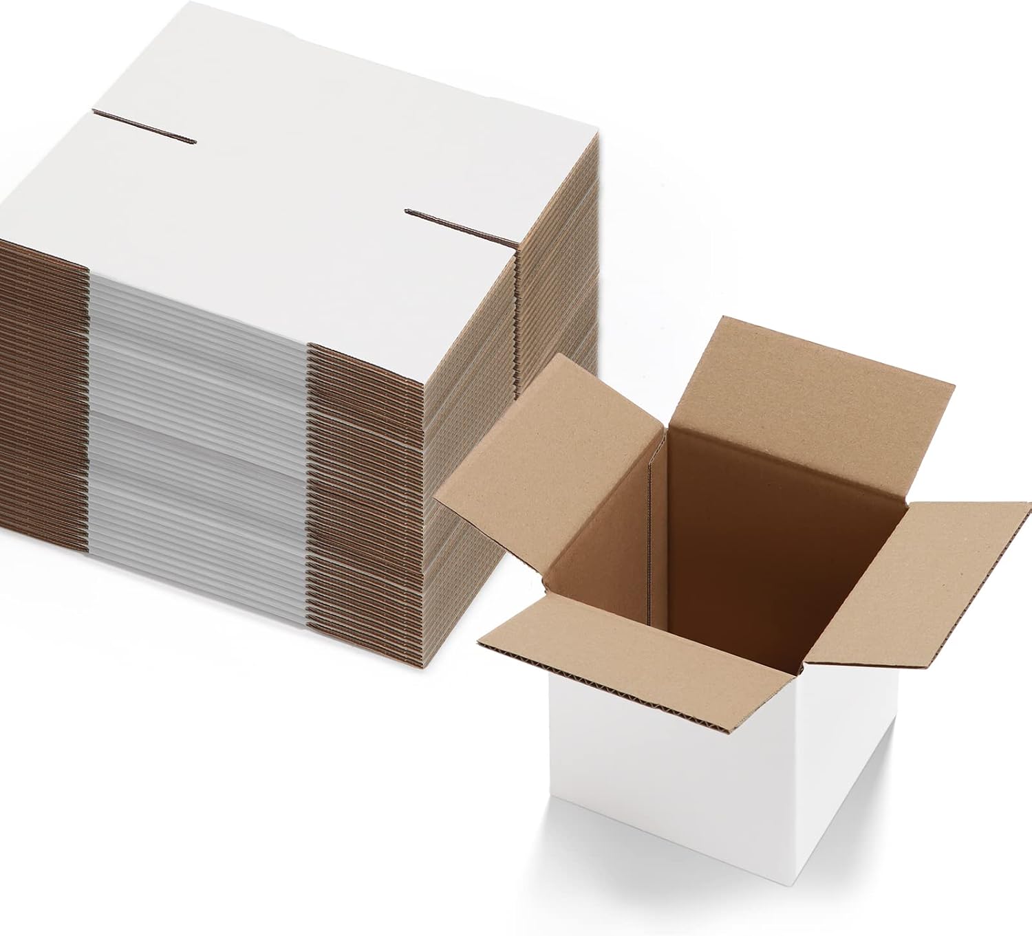 EYMPEU 40 Stück 25,4 x 15,3 x 15,3 cm Weiße Versandkarton, Kartons für kleine Gegenstände, Spielzeug, Schreibwaren und Weihnachtspäckchen