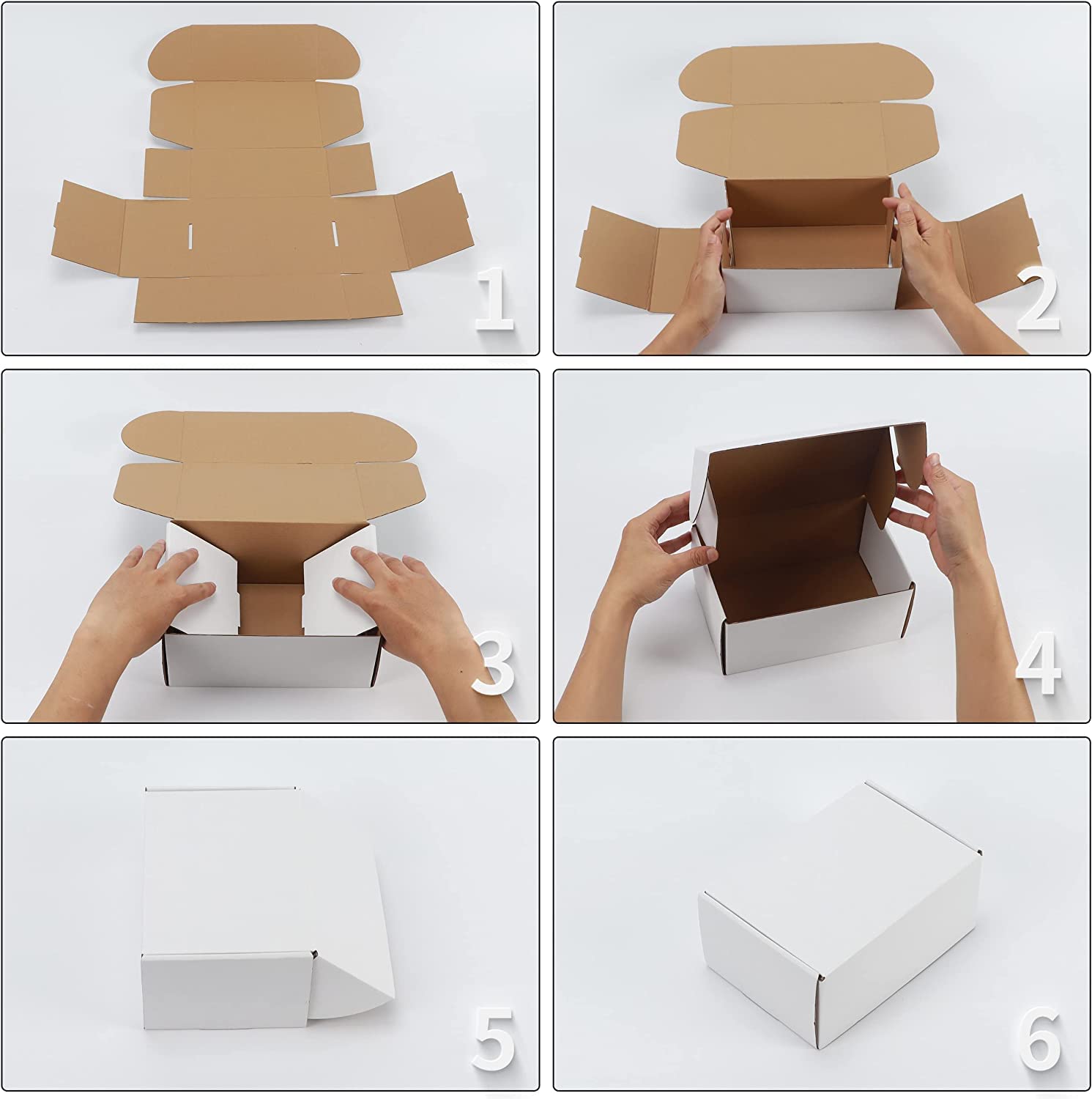 HORLIMER 25 Stück Versandkarton Klein Karton Box, 17,8x12,7x5,1 cm Verpackungskartons aus Wellpappe für Warensendung, Geschenkbox, Faltkarton, Postkarton(Braun)