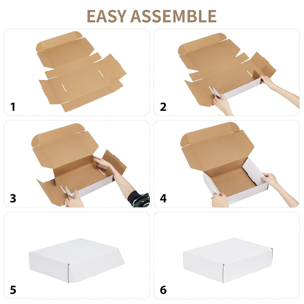 RLAVBL 25 Stück weiße Versandkartons mit den Maßen 22,9 x 15,3 x 10,2 cm für den Versand von Gegenständen, Spielzeug und Geschenken