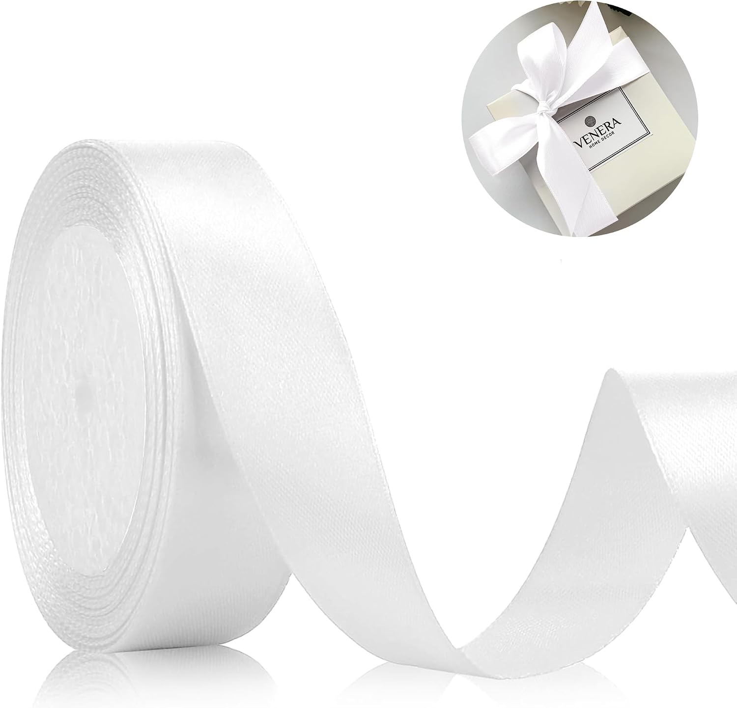 Geschenkband Satinband 22m, 20mm Breit Geschenkband, Schwarz Schleifenband für Hochzeit, Bastelarbeiten und Geschenkverpackung Hochzeitsdekoration (Schwarz)