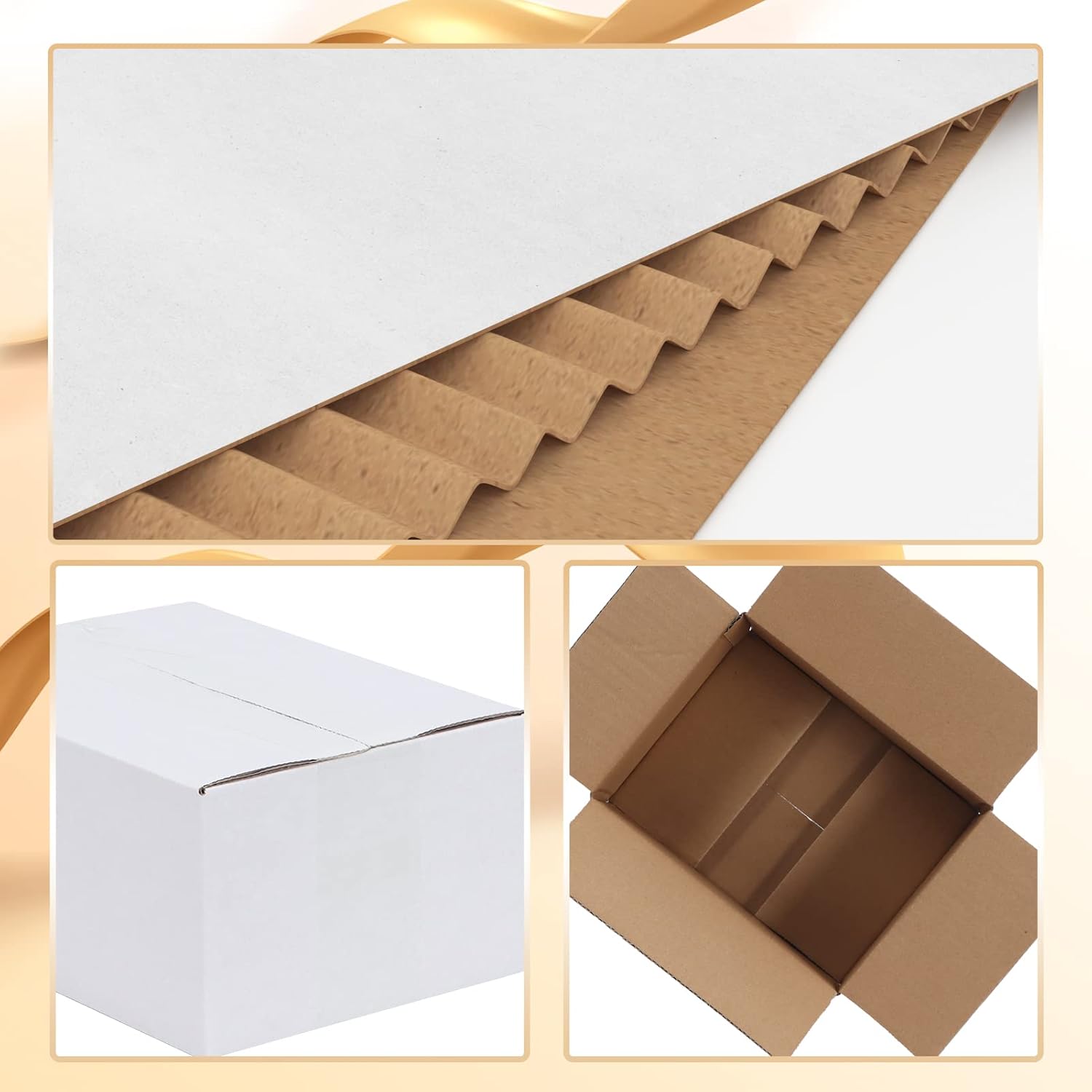 EYMPEU 40 Stück 25,4 x 15,3 x 15,3 cm Weiße Versandkarton, Kartons für kleine Gegenstände, Spielzeug, Schreibwaren und Weihnachtspäckchen