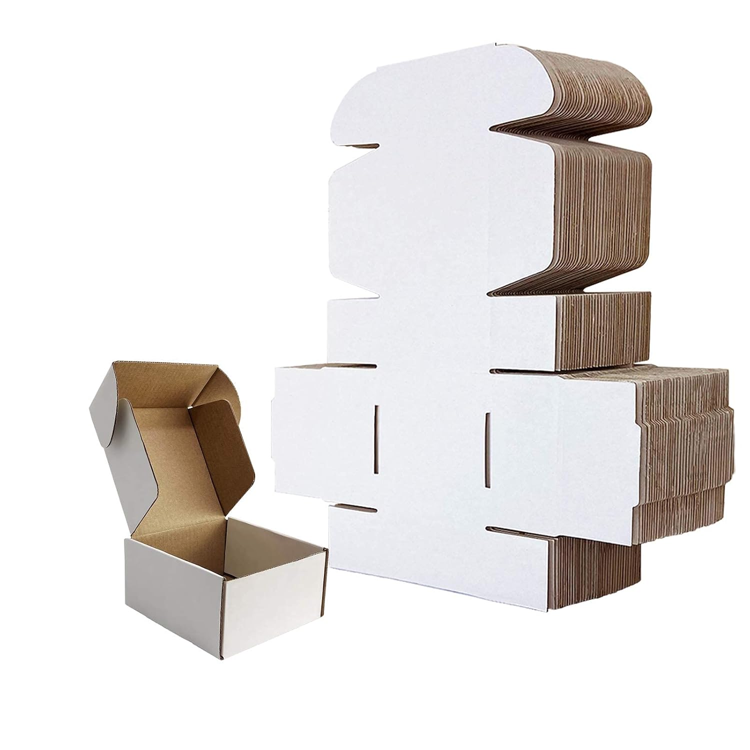 RLAVBL 25 Stück weiße Versandkartons mit den Maßen 22,9 x 15,3 x 10,2 cm für den Versand von Gegenständen, Spielzeug und Geschenken