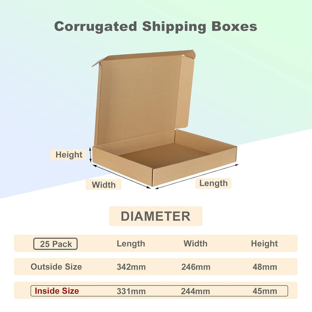 HORLIMER 25 Stück Versandkarton Klein Karton Box, 17,8x12,7x5,1 cm Verpackungskartons aus Wellpappe für Warensendung, Geschenkbox, Faltkarton, Postkarton(Braun)