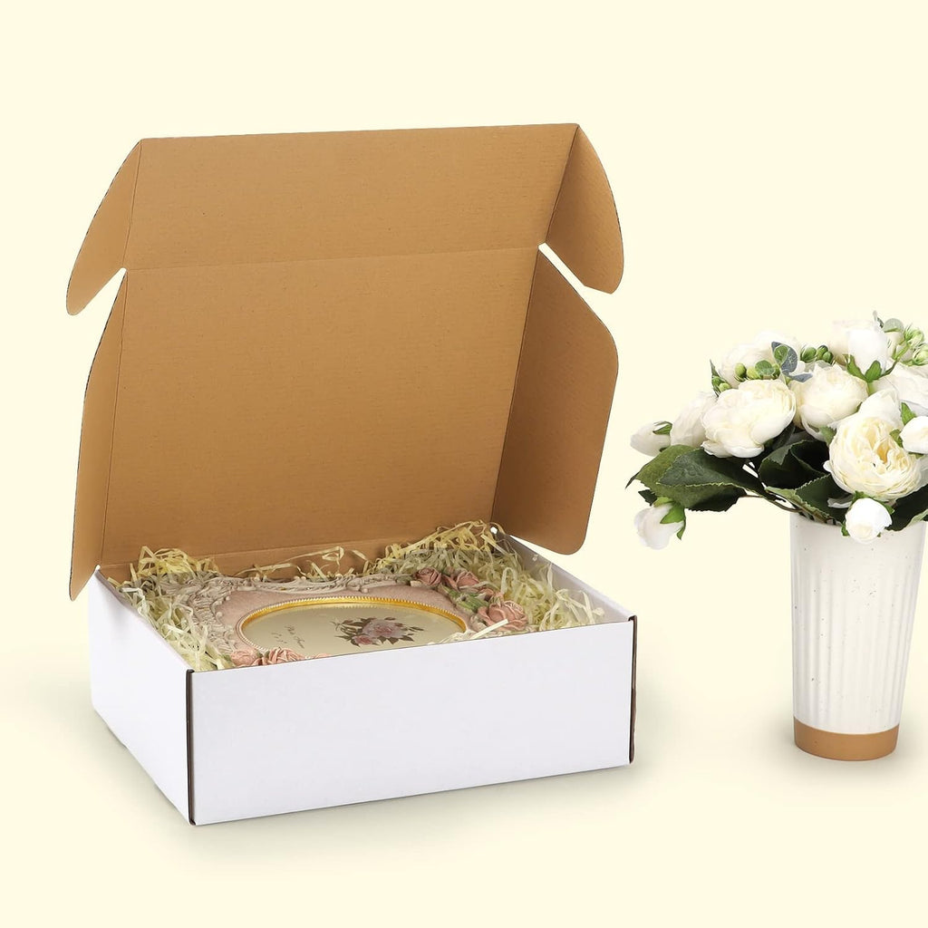 HORLIMER 25 Stück Versandkarton Klein Karton Box, 17,8x12,7x5,1 cm Verpackungskartons aus Wellpappe für Warensendung, Geschenkbox, Faltkarton, Postkarton(Braun)