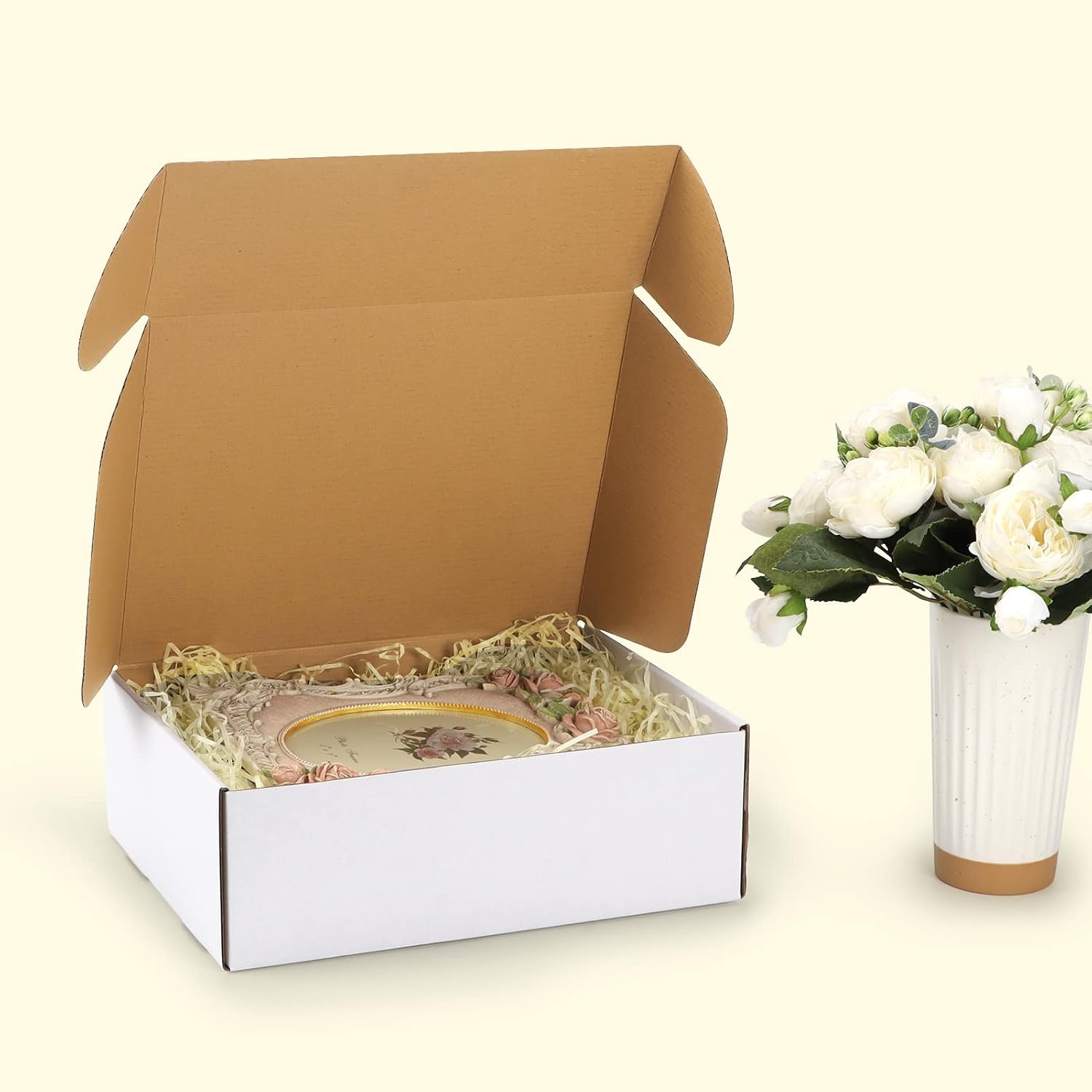 HORLIMER 25 Stück Versandkarton Klein Karton Box, 17,8x12,7x5,1 cm Verpackungskartons aus Wellpappe für Warensendung, Geschenkbox, Faltkarton, Postkarton(Braun)