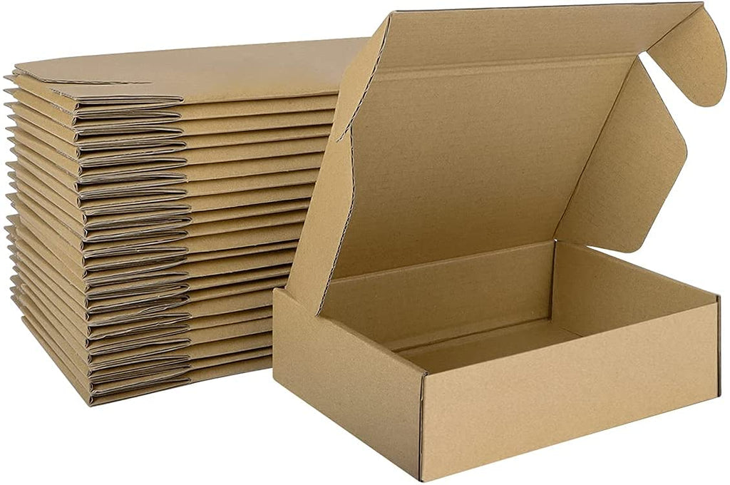 HORLIMER 25 Stück Versandkarton Klein Karton Box, 17,8x12,7x5,1 cm Verpackungskartons aus Wellpappe für Warensendung, Geschenkbox, Faltkarton, Postkarton(Braun)