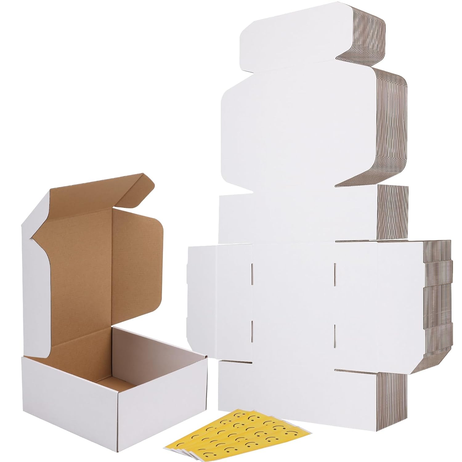 RLAVBL 25 Stück weiße Versandkartons mit den Maßen 22,9 x 15,3 x 10,2 cm für den Versand von Gegenständen, Spielzeug und Geschenken