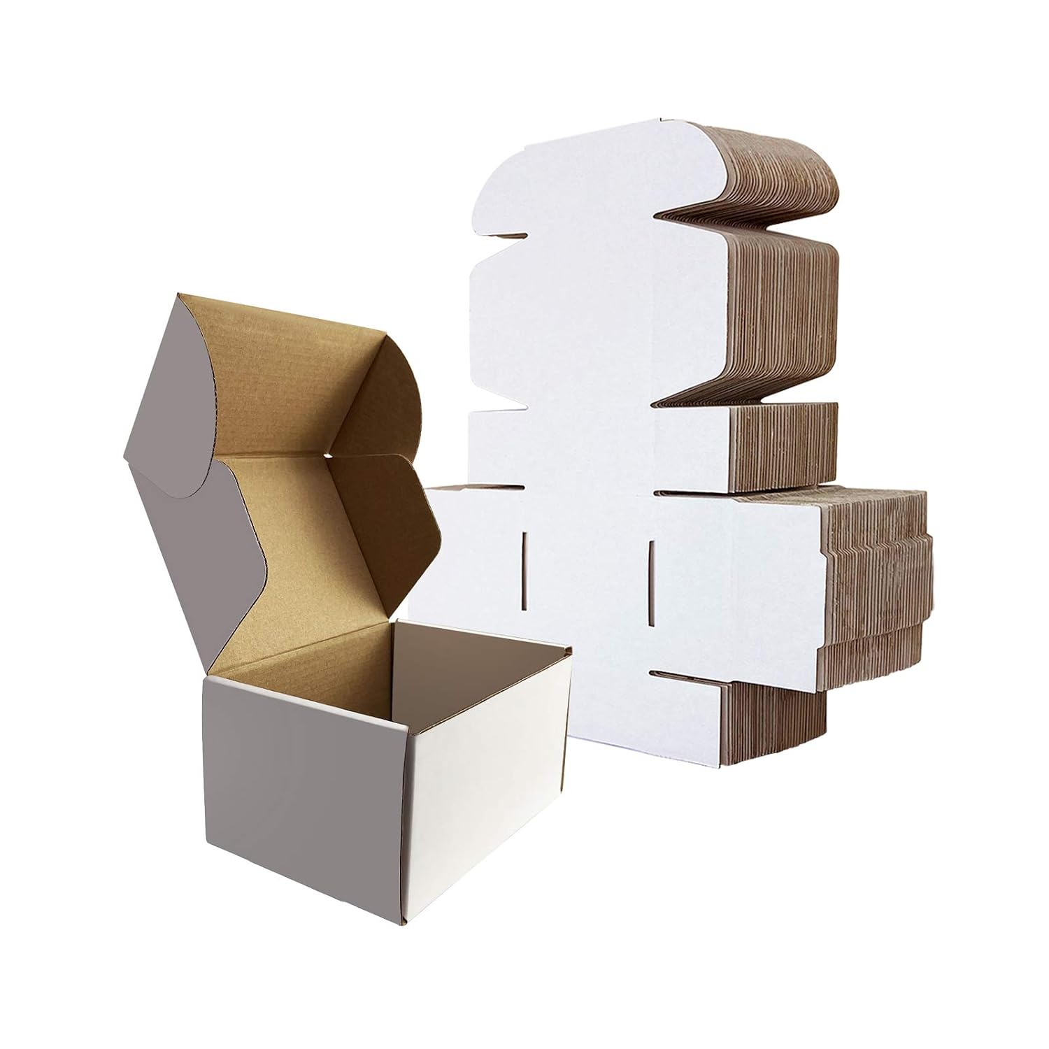 RLAVBL 25 Stück weiße Versandkartons mit den Maßen 22,9 x 15,3 x 10,2 cm für den Versand von Gegenständen, Spielzeug und Geschenken