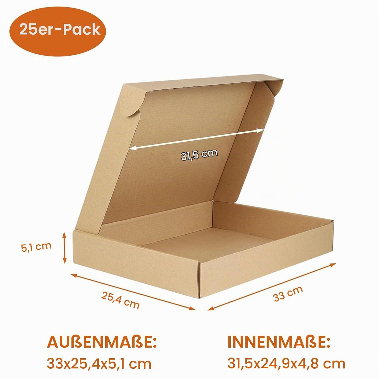 RLAVBL 25 Stück weiße Versandkartons mit den Maßen 22,9 x 15,3 x 10,2 cm für den Versand von Gegenständen, Spielzeug und Geschenken