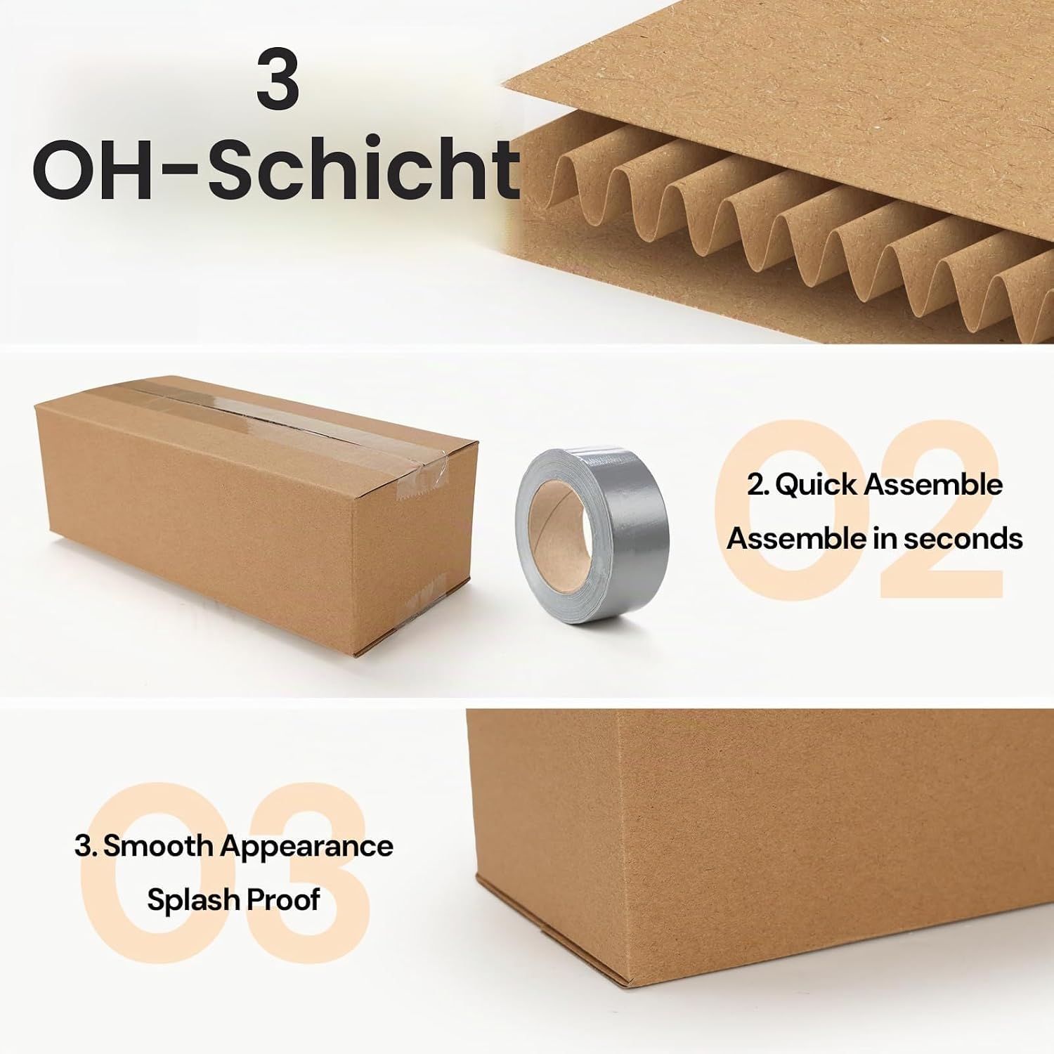 EYMPEU 40 Stück 25,4 x 15,3 x 15,3 cm Weiße Versandkarton, Kartons für kleine Gegenstände, Spielzeug, Schreibwaren und Weihnachtspäckchen