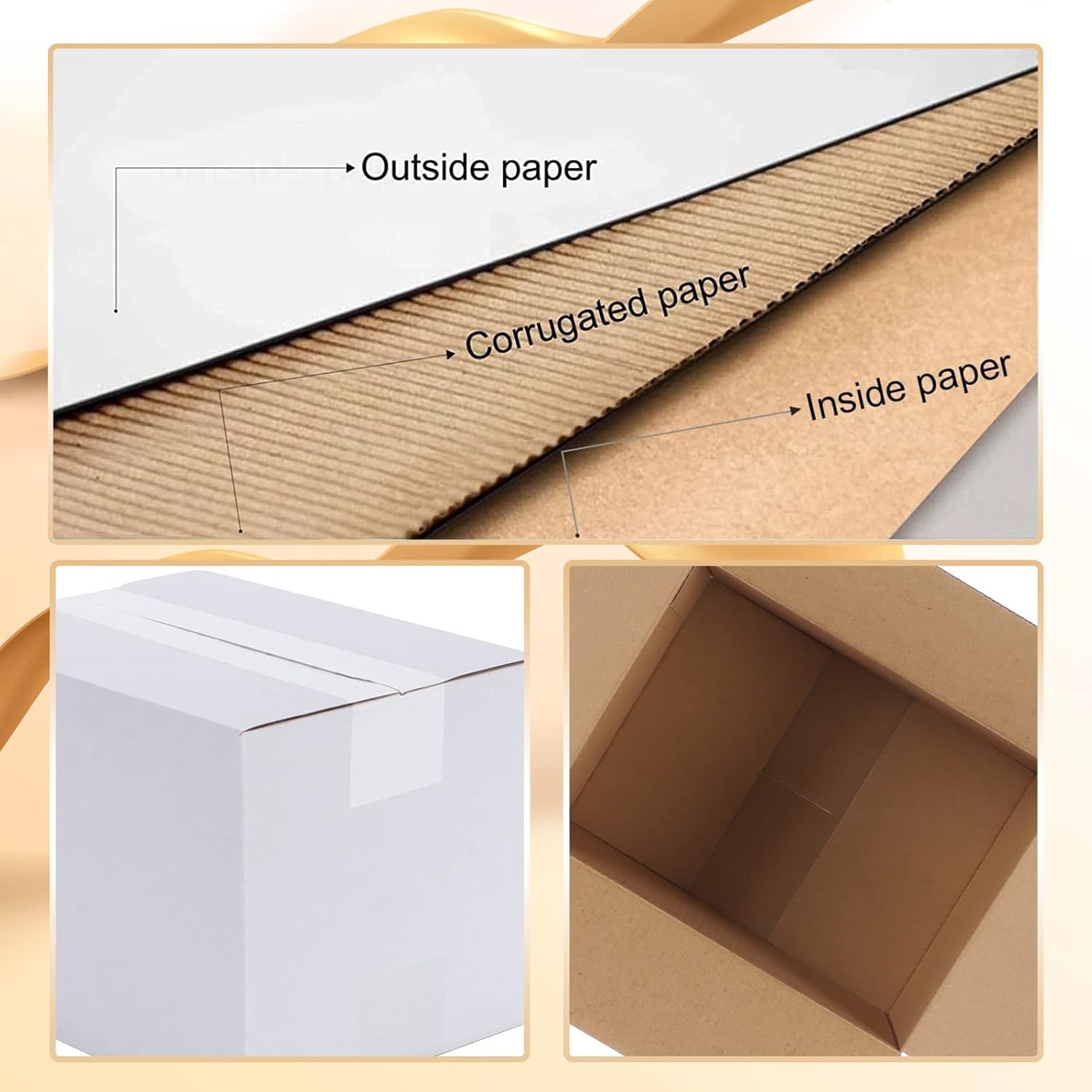EYMPEU 40 Stück 25,4 x 15,3 x 15,3 cm Weiße Versandkarton, Kartons für kleine Gegenstände, Spielzeug, Schreibwaren und Weihnachtspäckchen