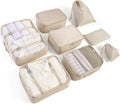 BillyBath 8-teiliges Koffer Organizer Set & Packwürfel | Platzsparende Packing Cubes für Kleidung. Perfekter Kofferorganizer mit Netzdesign, leichtes Reise Zubehör, Beige