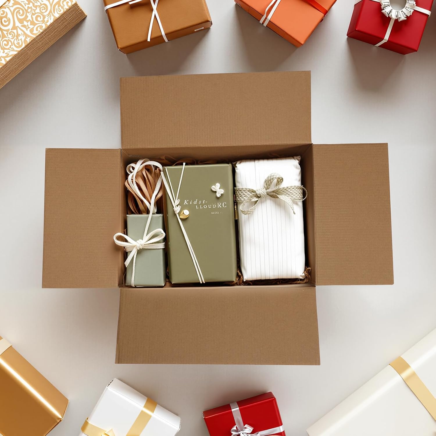 HORLIMER 10 Stück Weiß Versandkarton Karton Box, 30,5x30,5x30,5 CM Verpackungskartons für Warensendung, Geschenkbox, Faltkarton, Postkarton