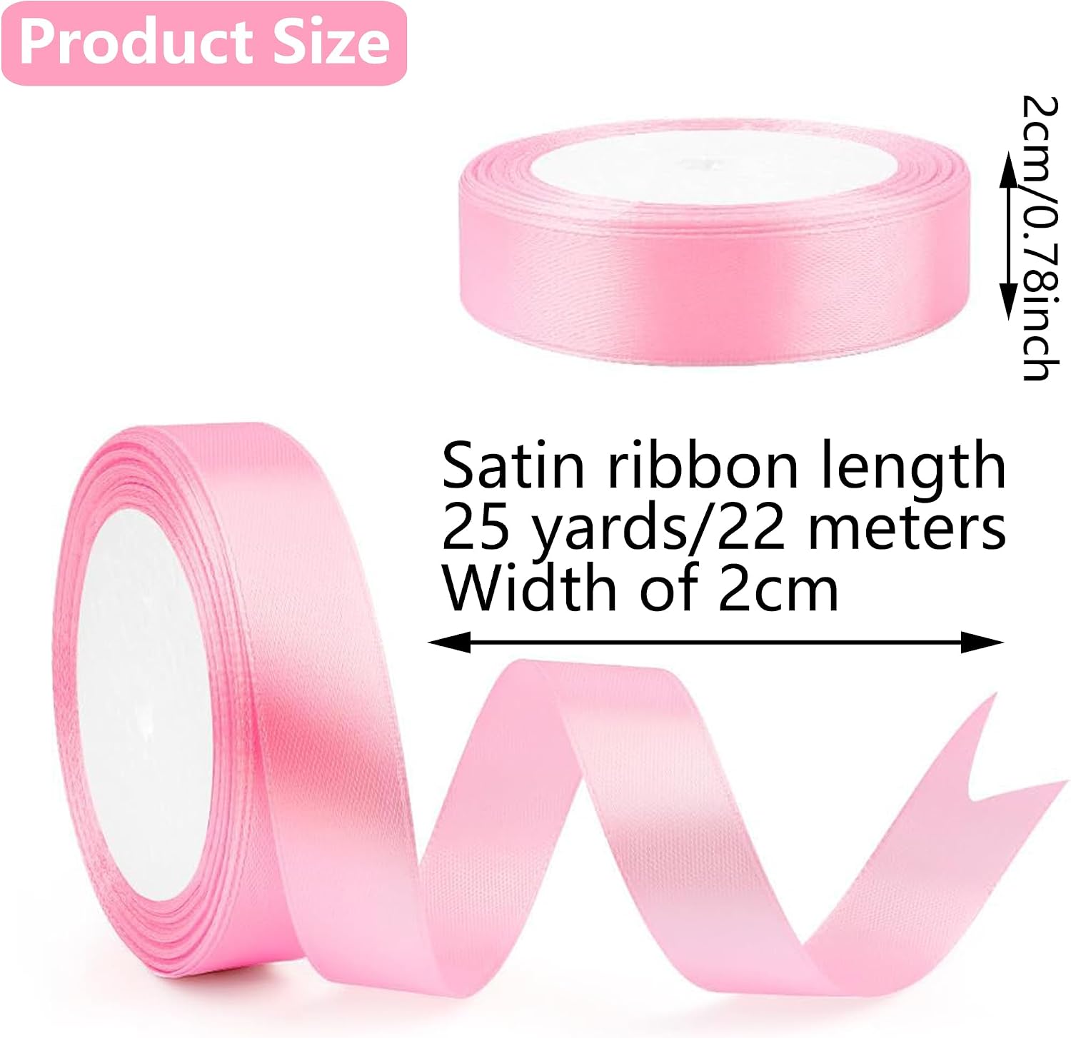 Geschenkband Satinband 22m, 20mm Breit Geschenkband, Schwarz Schleifenband für Hochzeit, Bastelarbeiten und Geschenkverpackung Hochzeitsdekoration (Schwarz)