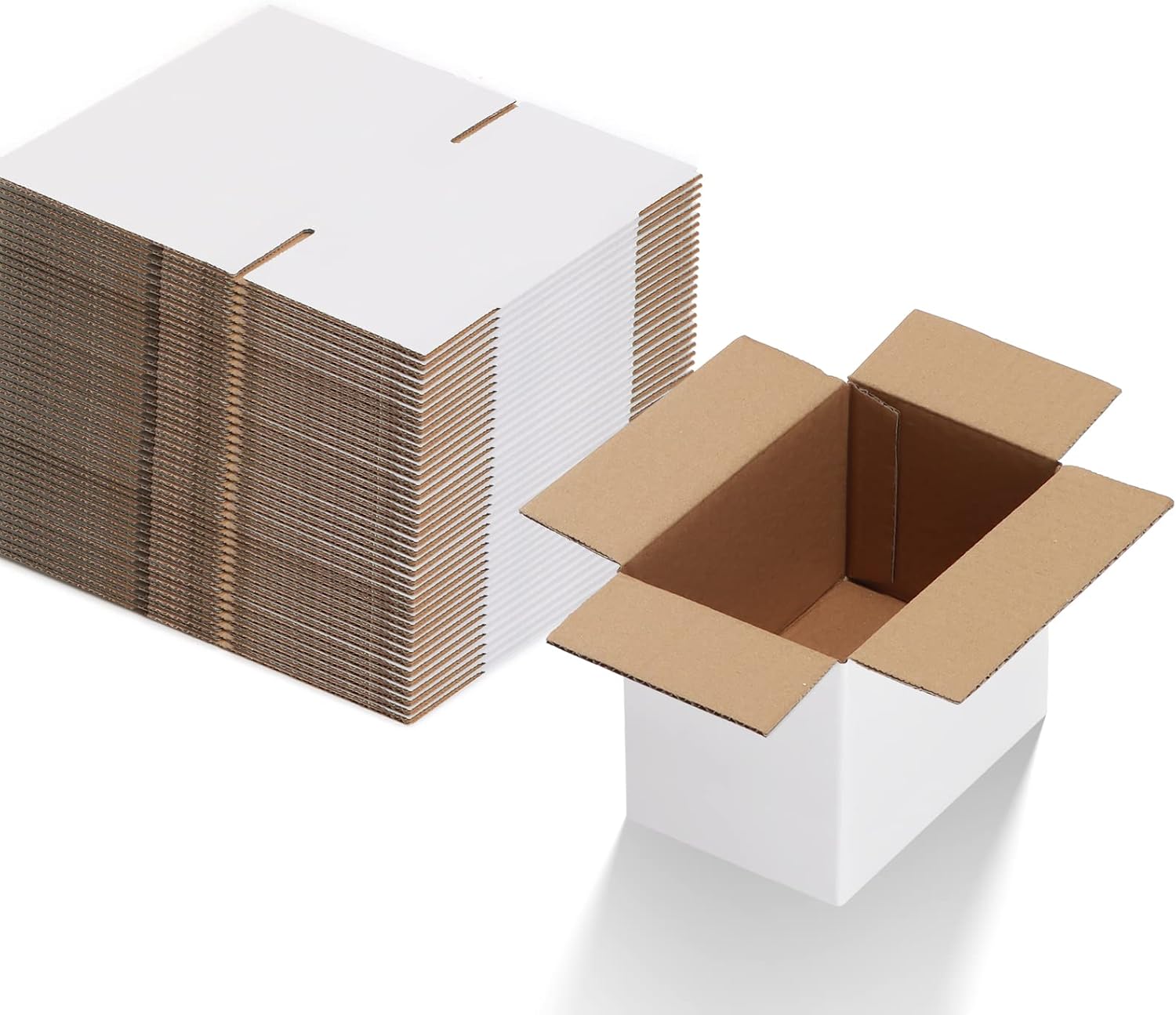 EYMPEU 40 Stück 25,4 x 15,3 x 15,3 cm Weiße Versandkarton, Kartons für kleine Gegenstände, Spielzeug, Schreibwaren und Weihnachtspäckchen