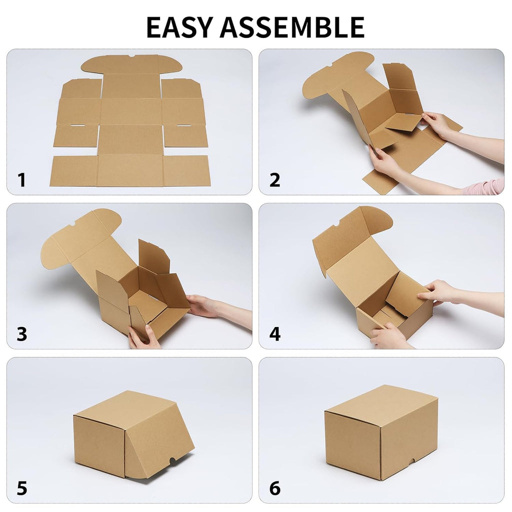 RLAVBL 25 Stück weiße Versandkartons mit den Maßen 22,9 x 15,3 x 10,2 cm für den Versand von Gegenständen, Spielzeug und Geschenken