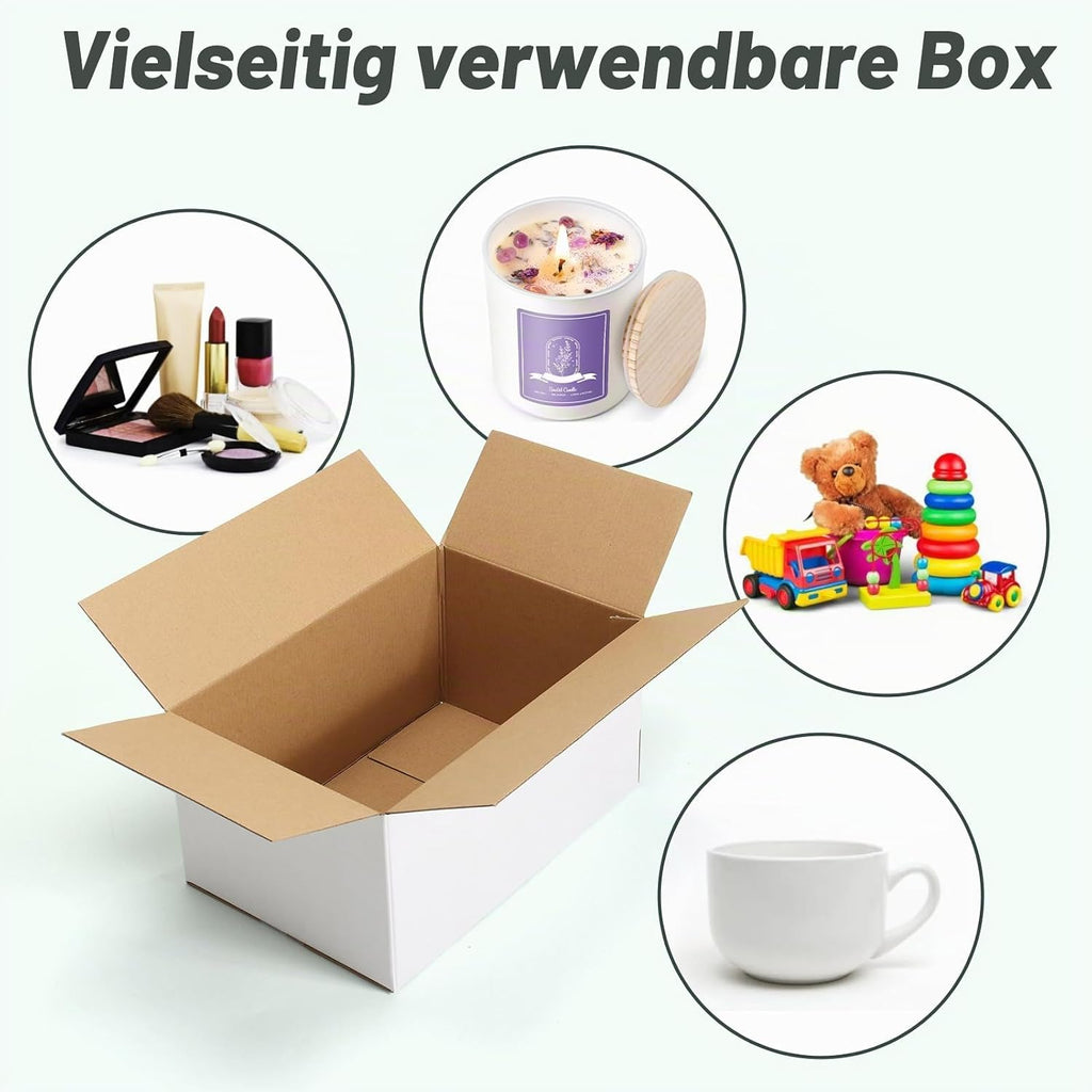 HORLIMER 10 Stück Weiß Versandkarton Karton Box, 30,5x30,5x30,5 CM Verpackungskartons für Warensendung, Geschenkbox, Faltkarton, Postkarton