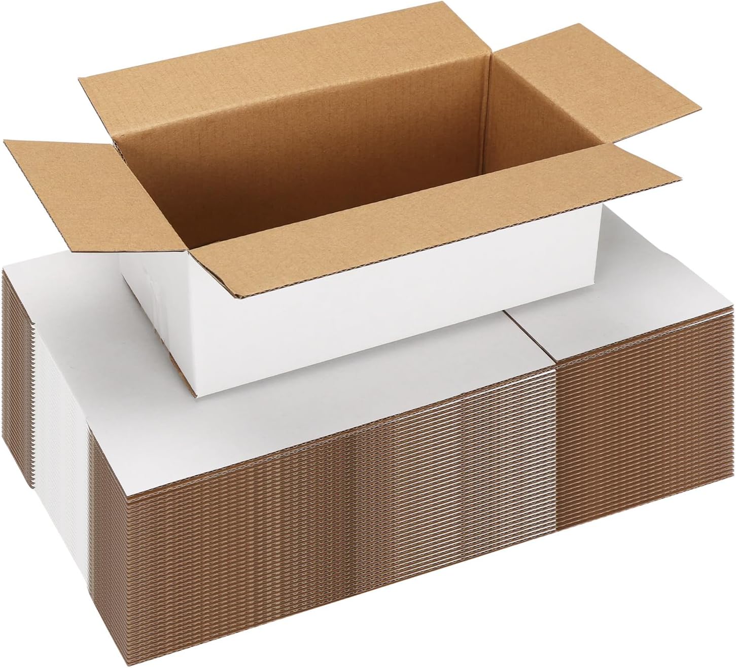 EYMPEU 40 Stück 25,4 x 15,3 x 15,3 cm Weiße Versandkarton, Kartons für kleine Gegenstände, Spielzeug, Schreibwaren und Weihnachtspäckchen