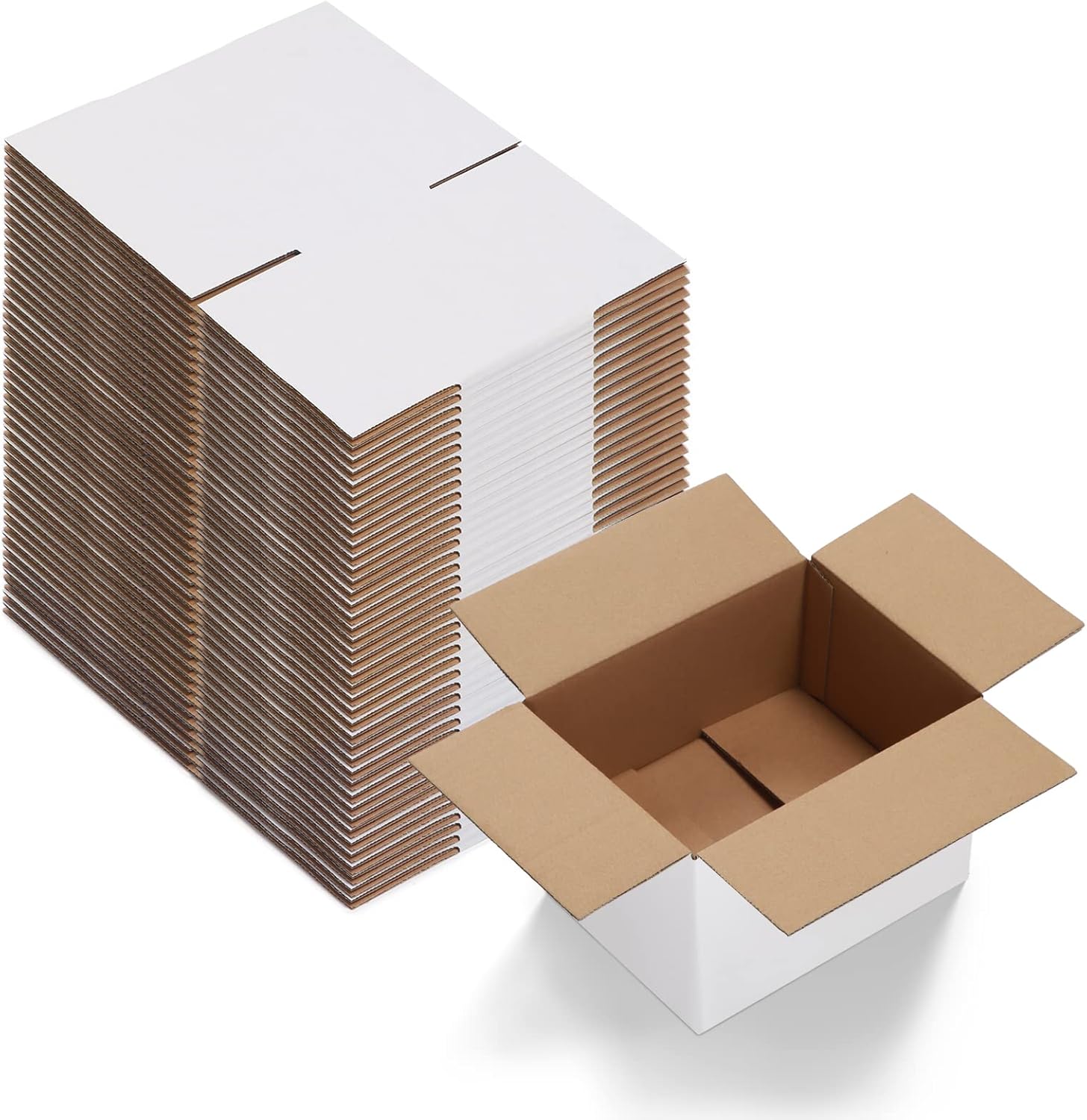 EYMPEU 40 Stück 25,4 x 15,3 x 15,3 cm Weiße Versandkarton, Kartons für kleine Gegenstände, Spielzeug, Schreibwaren und Weihnachtspäckchen