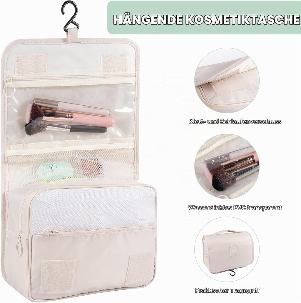 BillyBath 8-teiliges Koffer Organizer Set & Packwürfel | Platzsparende Packing Cubes für Kleidung. Perfekter Kofferorganizer mit Netzdesign, leichtes Reise Zubehör, Beige