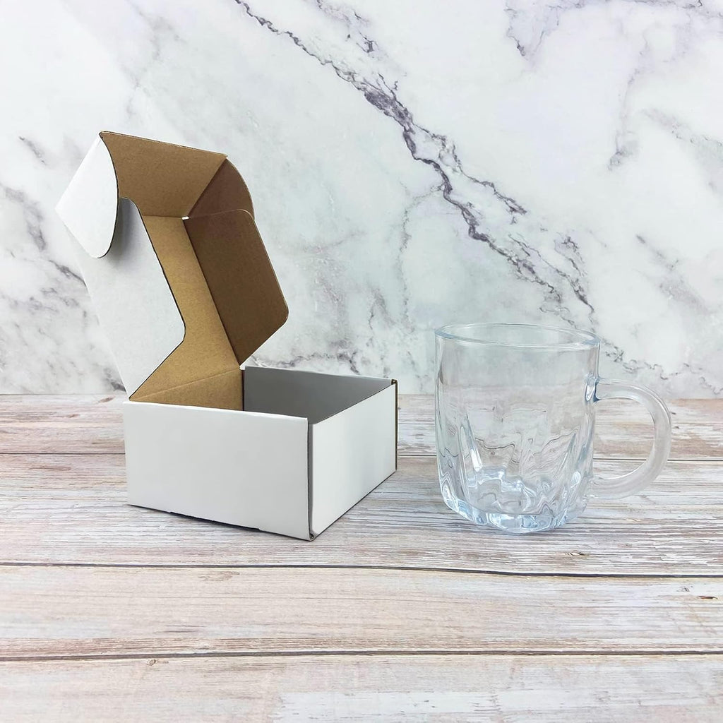 RLAVBL 25 Stück weiße Versandkartons mit den Maßen 22,9 x 15,3 x 10,2 cm für den Versand von Gegenständen, Spielzeug und Geschenken