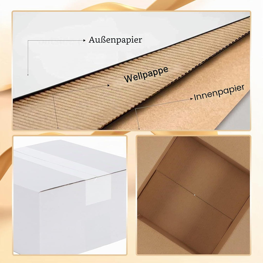 EYMPEU 40 Stück 25,4 x 15,3 x 15,3 cm Weiße Versandkarton, Kartons für kleine Gegenstände, Spielzeug, Schreibwaren und Weihnachtspäckchen