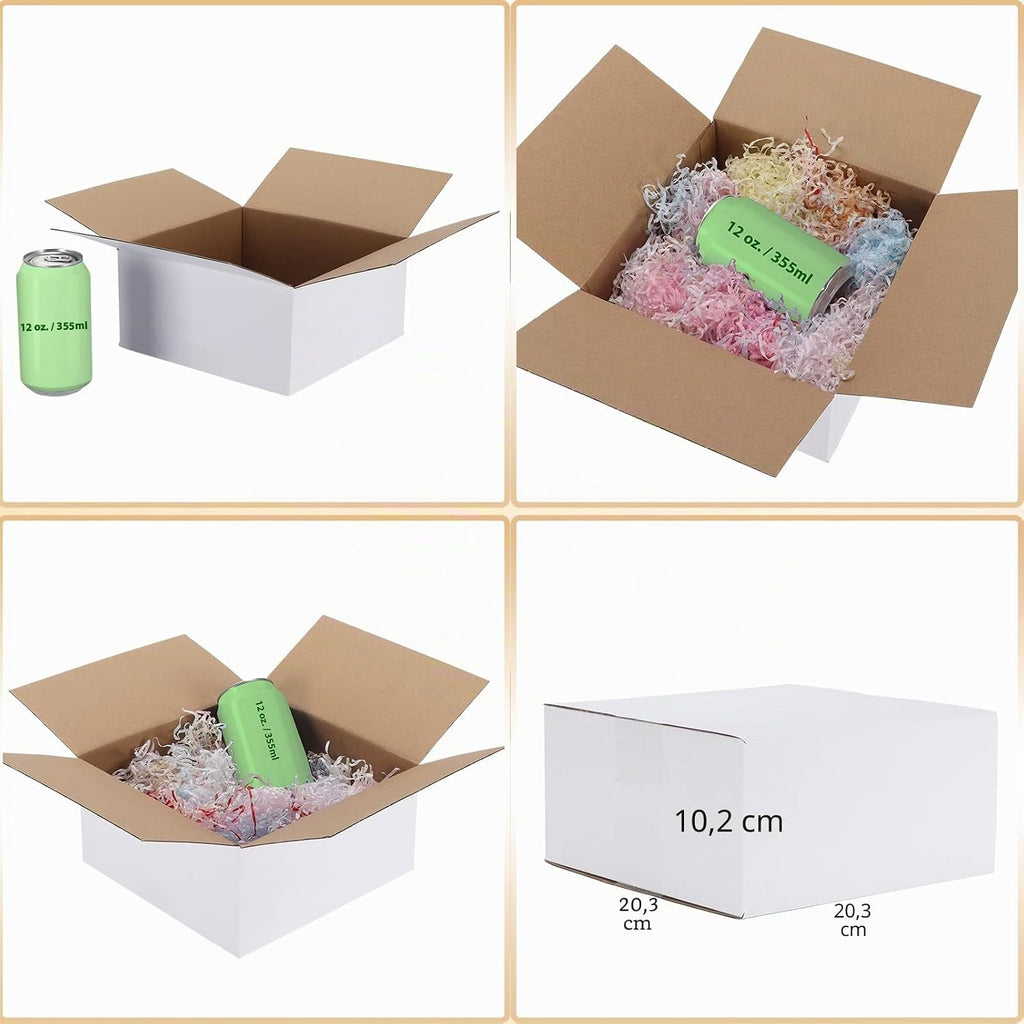 EYMPEU 40 Stück 25,4 x 15,3 x 15,3 cm Weiße Versandkarton, Kartons für kleine Gegenstände, Spielzeug, Schreibwaren und Weihnachtspäckchen