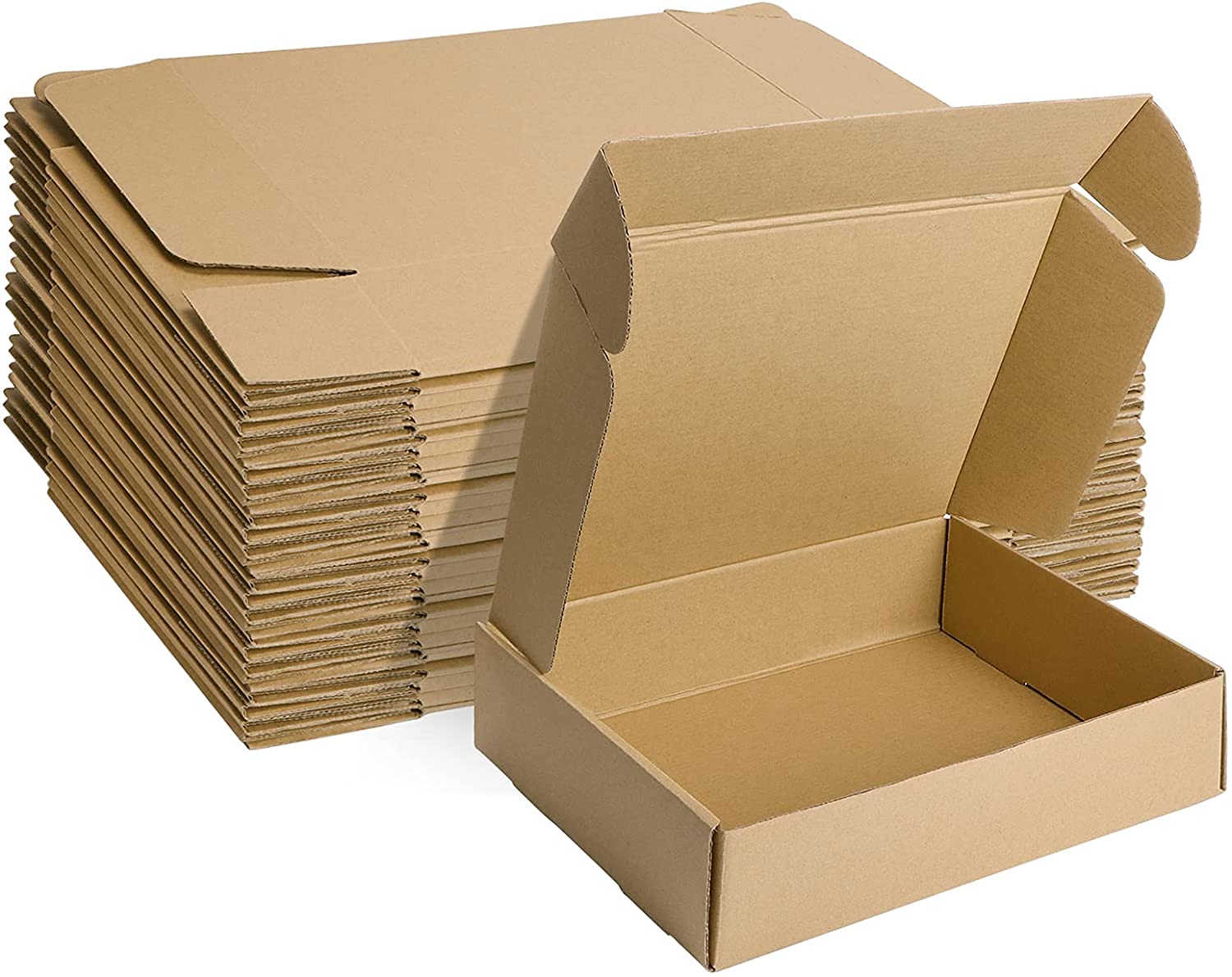 HORLIMER 25 Stück Versandkarton Klein Karton Box, 17,8x12,7x5,1 cm Verpackungskartons aus Wellpappe für Warensendung, Geschenkbox, Faltkarton, Postkarton(Braun)
