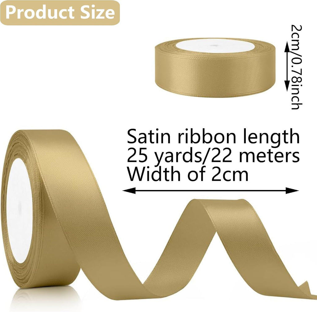 Geschenkband Satinband 22m, 20mm Breit Geschenkband, Schwarz Schleifenband für Hochzeit, Bastelarbeiten und Geschenkverpackung Hochzeitsdekoration (Schwarz)