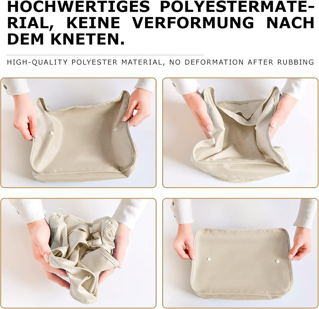 BillyBath 8-teiliges Koffer Organizer Set & Packwürfel | Platzsparende Packing Cubes für Kleidung. Perfekter Kofferorganizer mit Netzdesign, leichtes Reise Zubehör, Beige