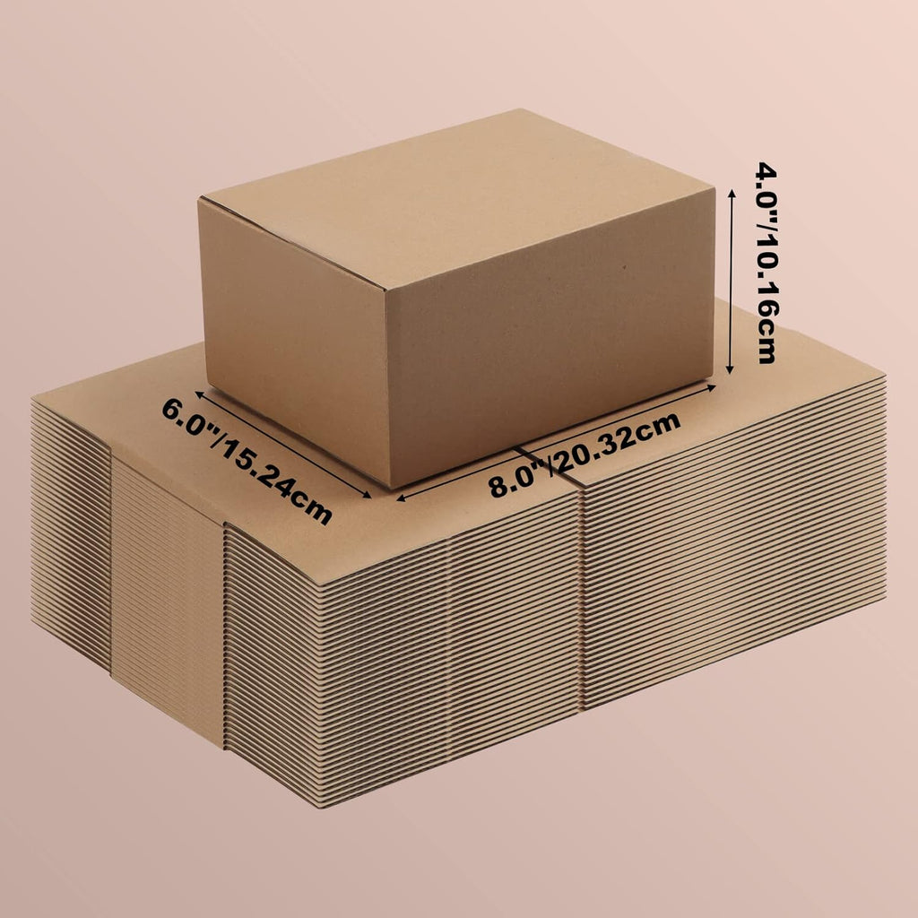 EYMPEU 40 Stück 25,4 x 15,3 x 15,3 cm Weiße Versandkarton, Kartons für kleine Gegenstände, Spielzeug, Schreibwaren und Weihnachtspäckchen