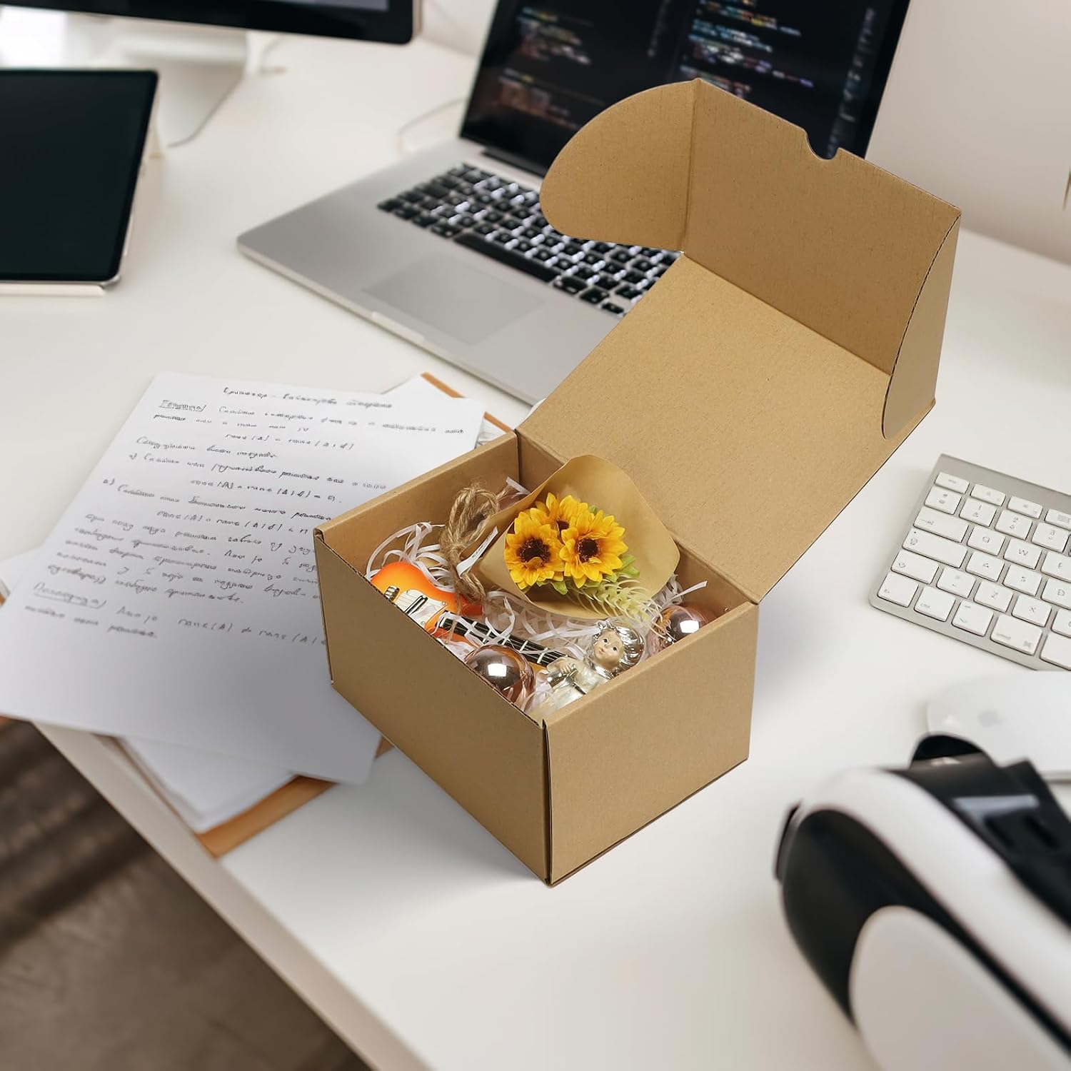 RLAVBL 25 Stück weiße Versandkartons mit den Maßen 22,9 x 15,3 x 10,2 cm für den Versand von Gegenständen, Spielzeug und Geschenken