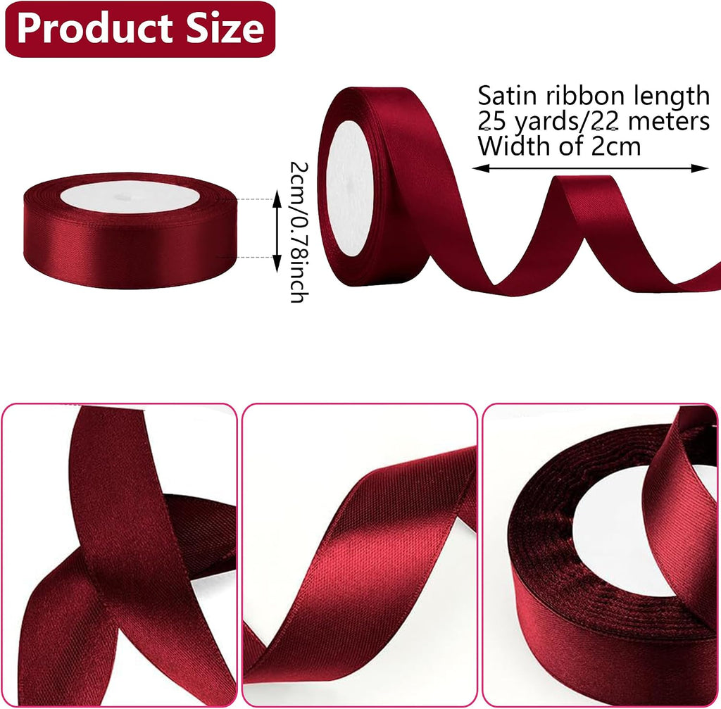 Geschenkband Satinband 22m, 20mm Breit Geschenkband, Schwarz Schleifenband für Hochzeit, Bastelarbeiten und Geschenkverpackung Hochzeitsdekoration (Schwarz)