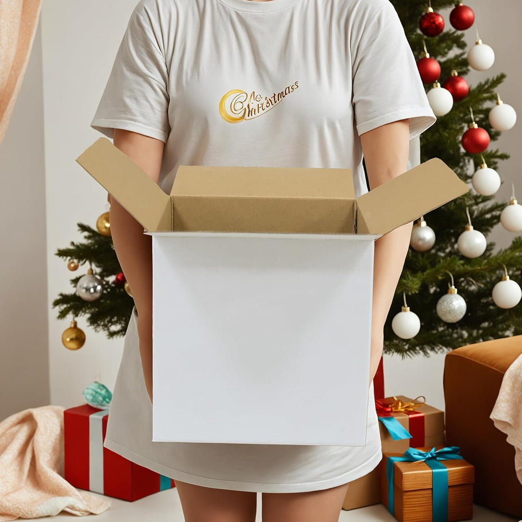 HORLIMER 10 Stück Weiß Versandkarton Karton Box, 30,5x30,5x30,5 CM Verpackungskartons für Warensendung, Geschenkbox, Faltkarton, Postkarton