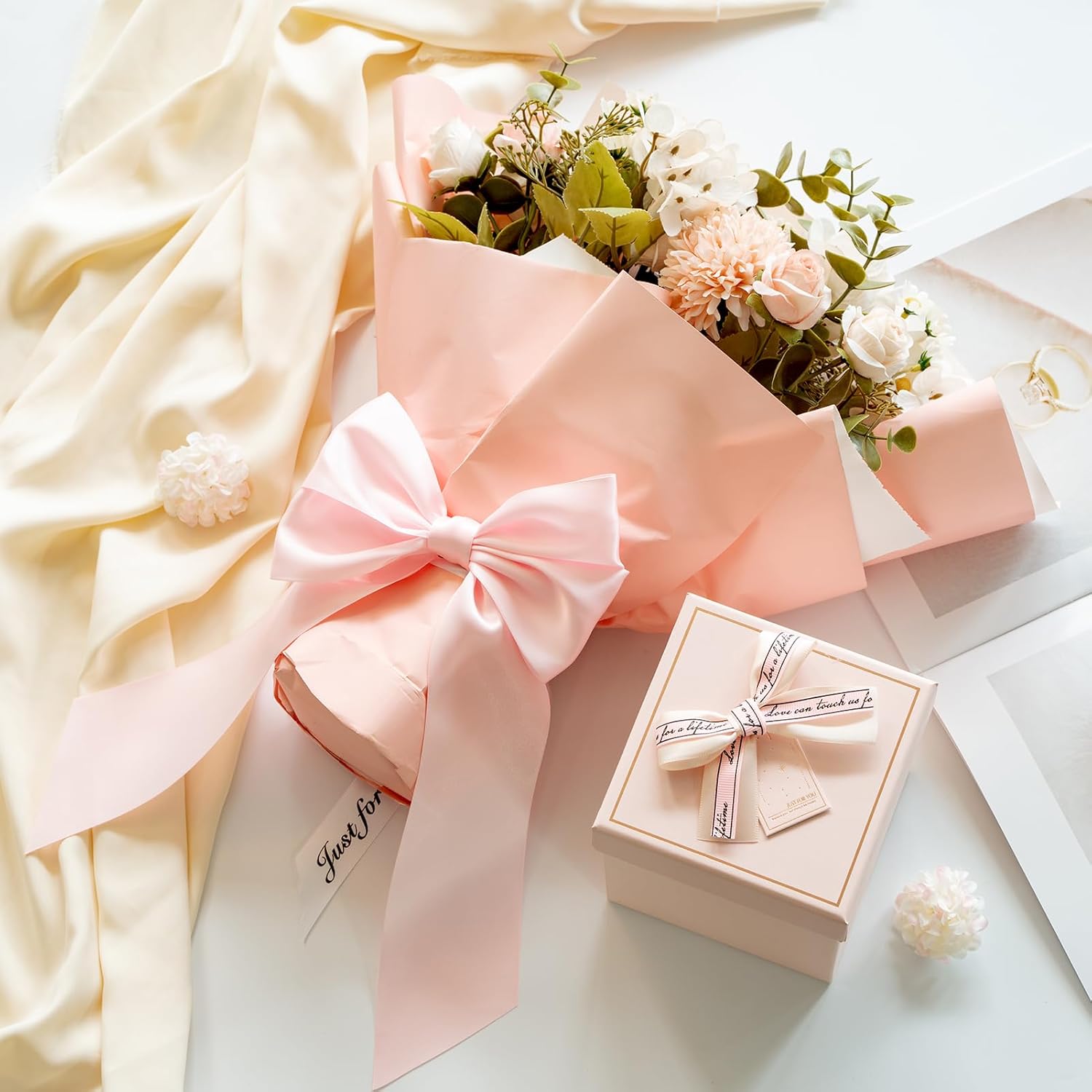 MORSUNBELA Schleifen Deko Hochzeit Geschenkschleifen Groß Weiß | Große Geschenkschleifen,elegante Deko für Hochzeit,Geburtstag,Weihnachten,Adventskranz,Weihnachtsbaum und Girlanden