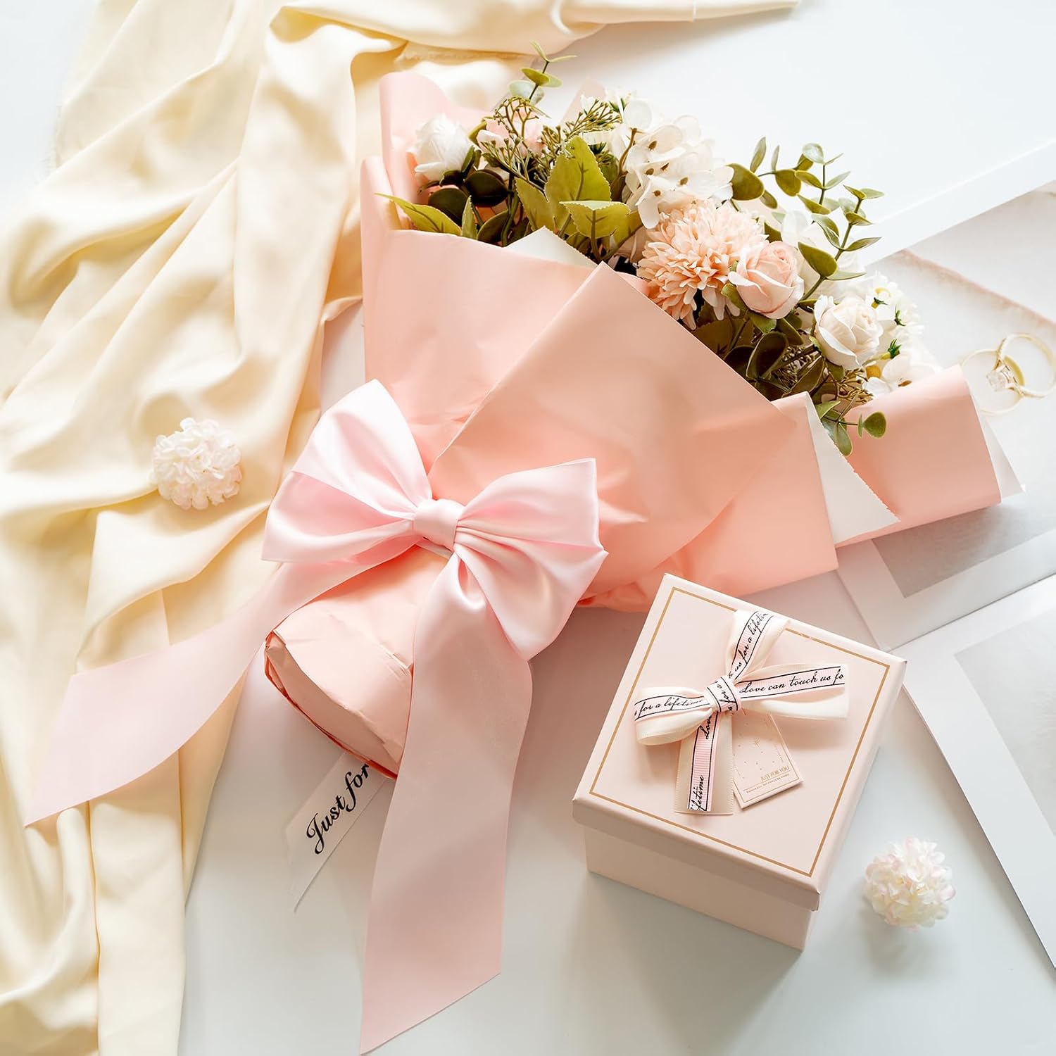 MORSUNBELA Schleifen Deko Hochzeit Geschenkschleifen Groß Weiß | Große Geschenkschleifen,elegante Deko für Hochzeit,Geburtstag,Weihnachten,Adventskranz,Weihnachtsbaum und Girlanden