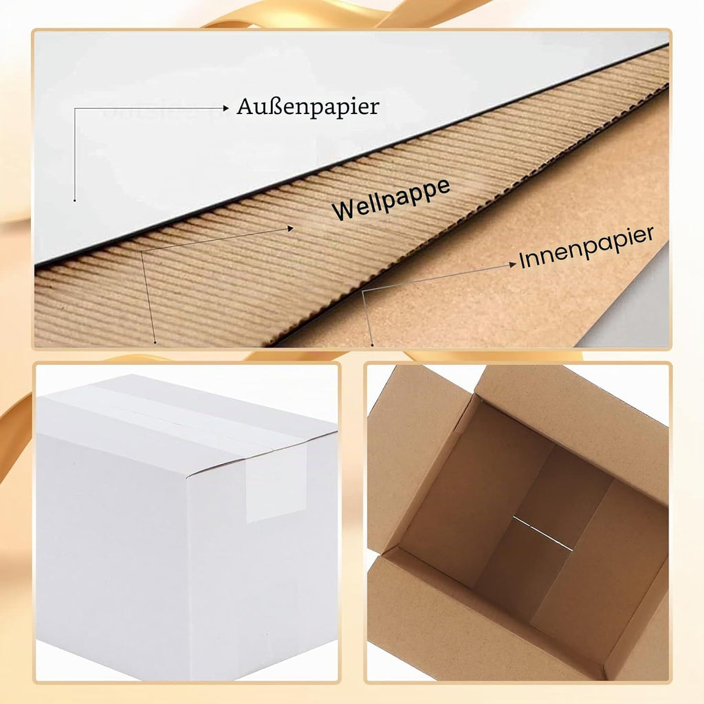 EYMPEU 40 Stück 25,4 x 15,3 x 15,3 cm Weiße Versandkarton, Kartons für kleine Gegenstände, Spielzeug, Schreibwaren und Weihnachtspäckchen