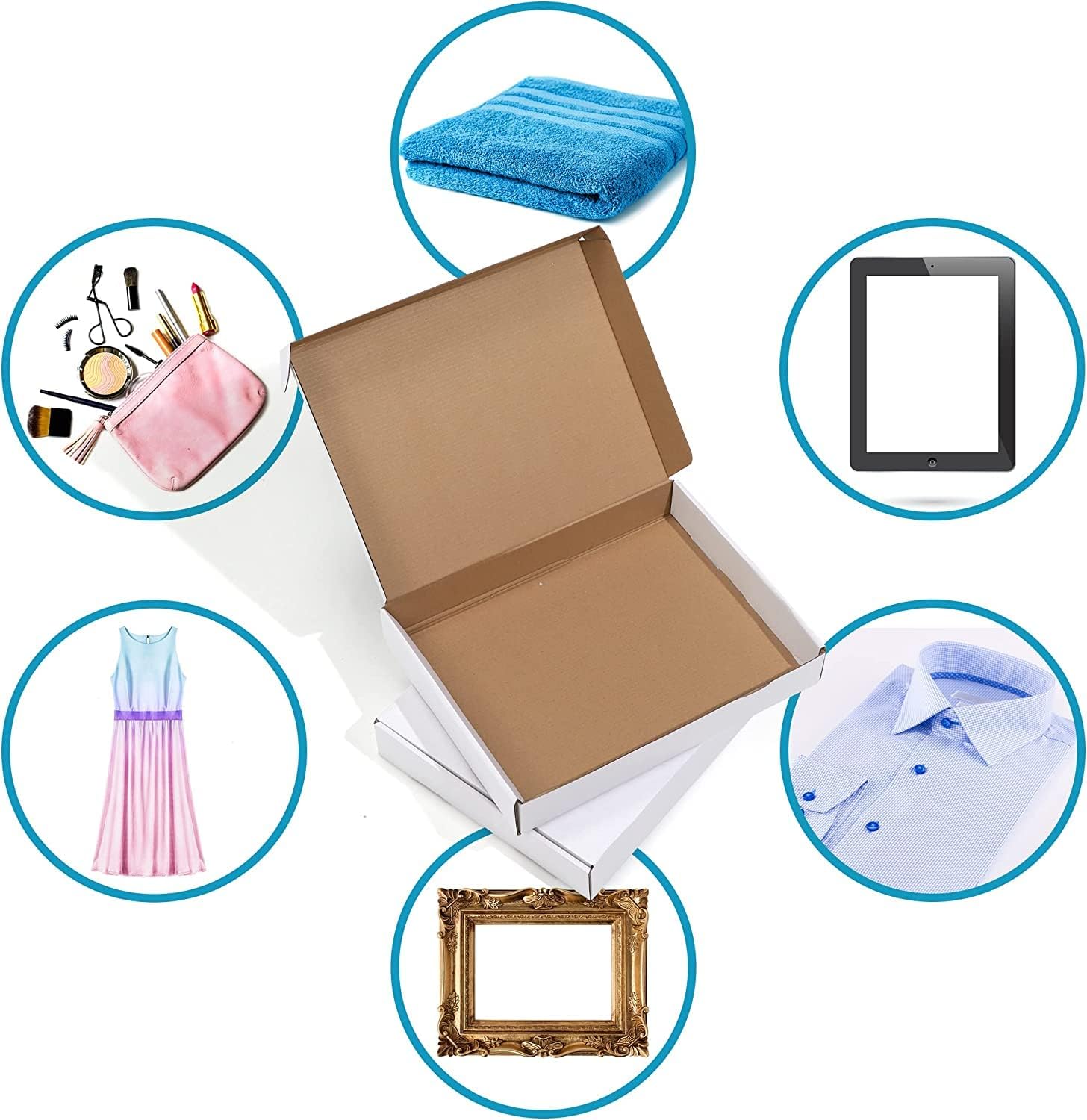 HORLIMER 25 Stück Versandkarton Klein Karton Box, 17,8x12,7x5,1 cm Verpackungskartons aus Wellpappe für Warensendung, Geschenkbox, Faltkarton, Postkarton(Braun)