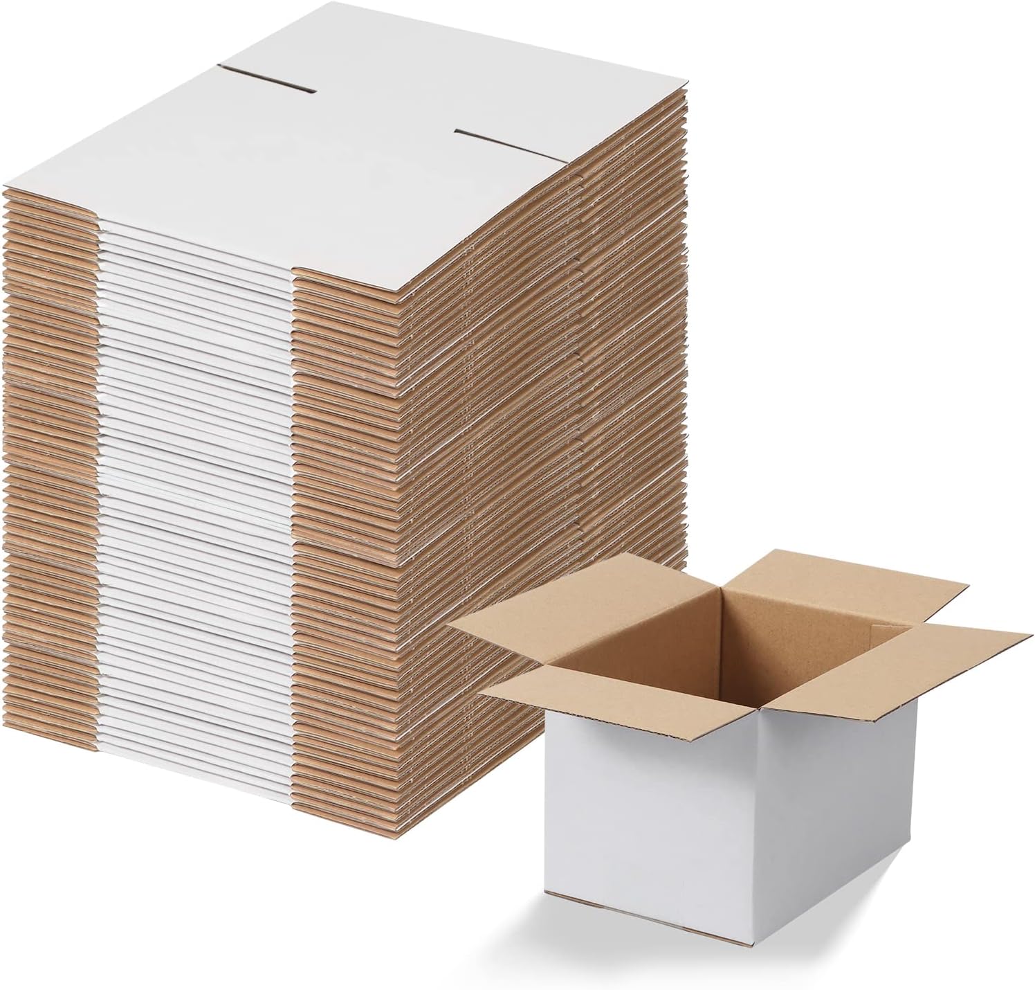 EYMPEU 40 Stück 25,4 x 15,3 x 15,3 cm Weiße Versandkarton, Kartons für kleine Gegenstände, Spielzeug, Schreibwaren und Weihnachtspäckchen