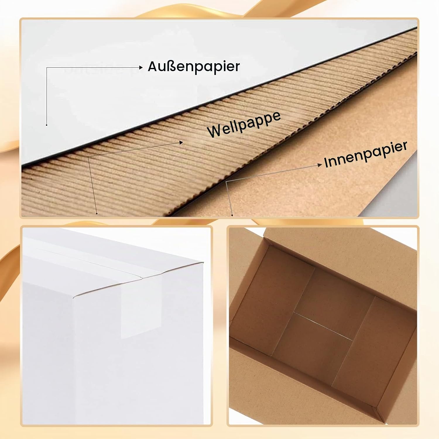EYMPEU 40 Stück 25,4 x 15,3 x 15,3 cm Weiße Versandkarton, Kartons für kleine Gegenstände, Spielzeug, Schreibwaren und Weihnachtspäckchen