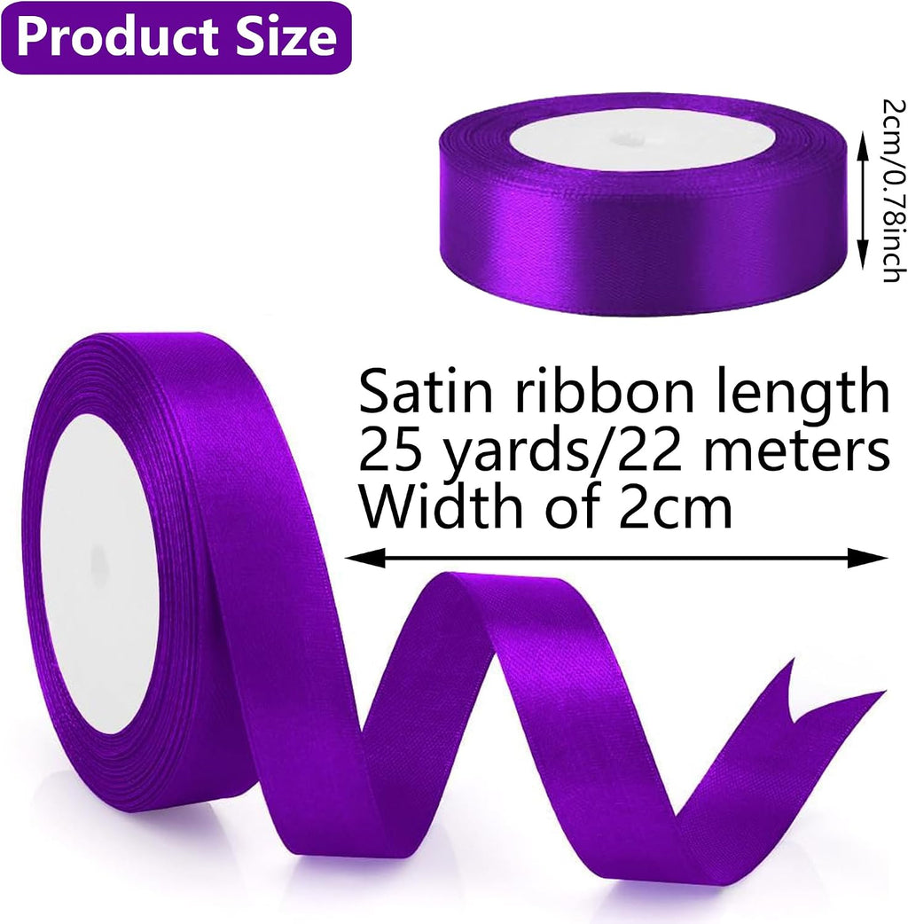 Geschenkband Satinband 22m, 20mm Breit Geschenkband, Schwarz Schleifenband für Hochzeit, Bastelarbeiten und Geschenkverpackung Hochzeitsdekoration (Schwarz)