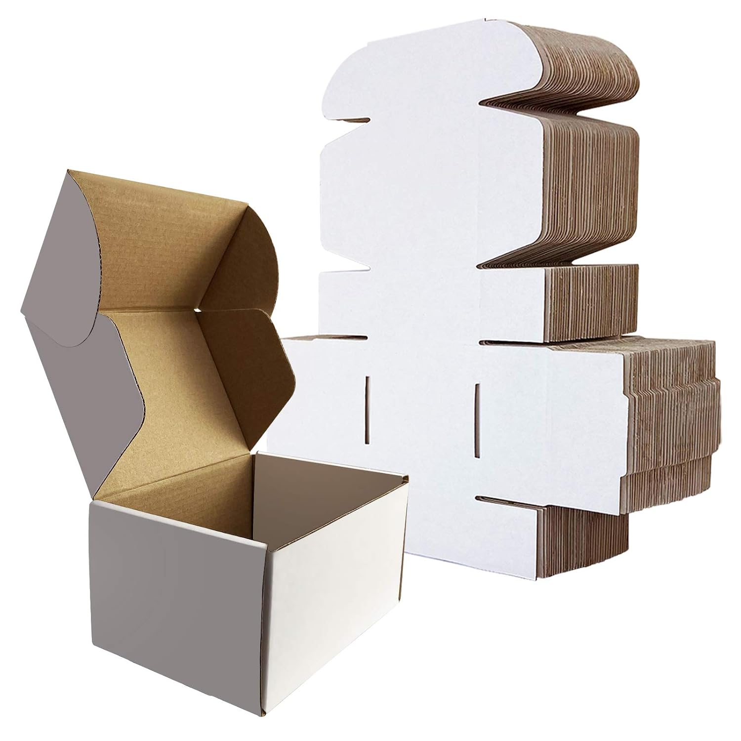 RLAVBL 25 Stück weiße Versandkartons mit den Maßen 22,9 x 15,3 x 10,2 cm für den Versand von Gegenständen, Spielzeug und Geschenken