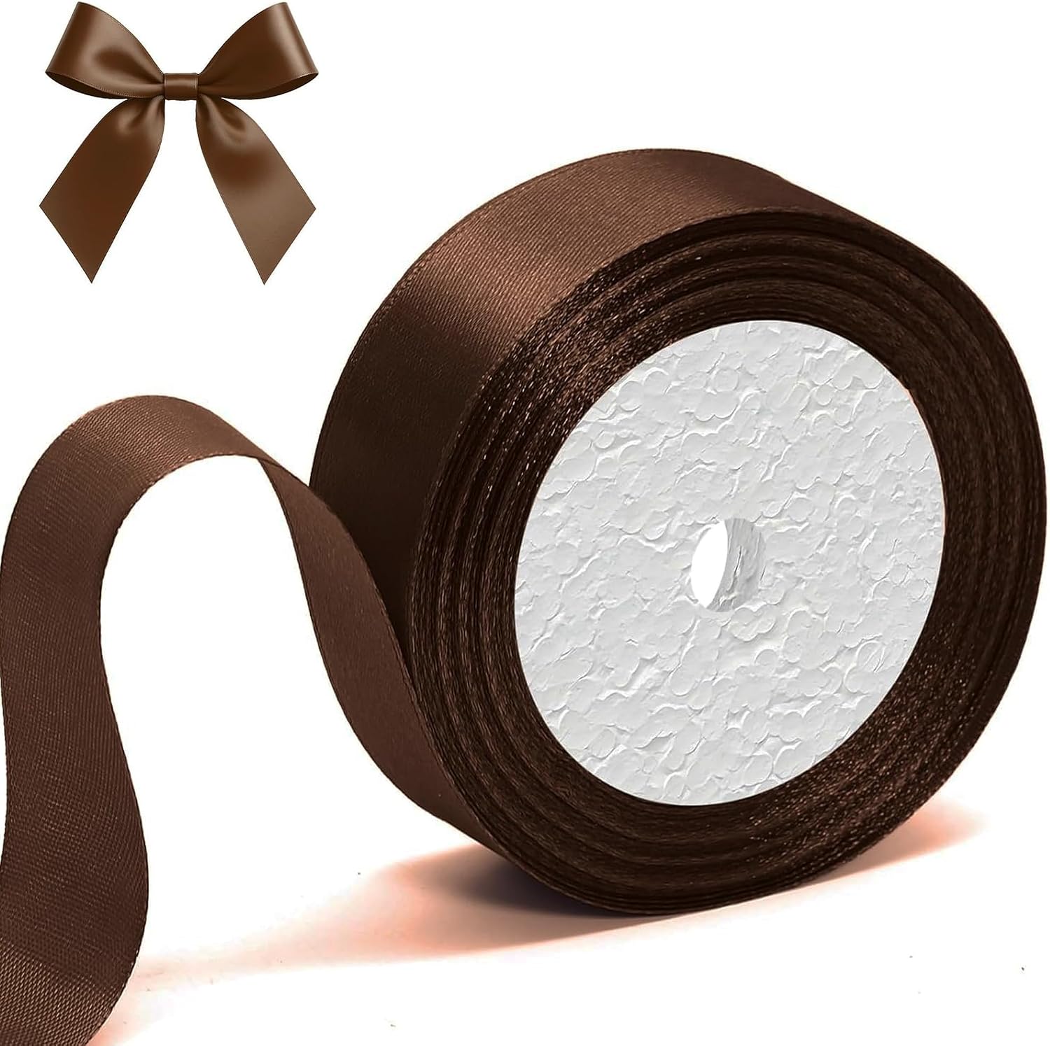 Geschenkband Satinband 22m, 20mm Breit Geschenkband, Schwarz Schleifenband für Hochzeit, Bastelarbeiten und Geschenkverpackung Hochzeitsdekoration (Schwarz)