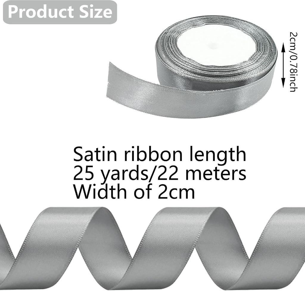 Geschenkband Satinband 22m, 20mm Breit Geschenkband, Schwarz Schleifenband für Hochzeit, Bastelarbeiten und Geschenkverpackung Hochzeitsdekoration (Schwarz)