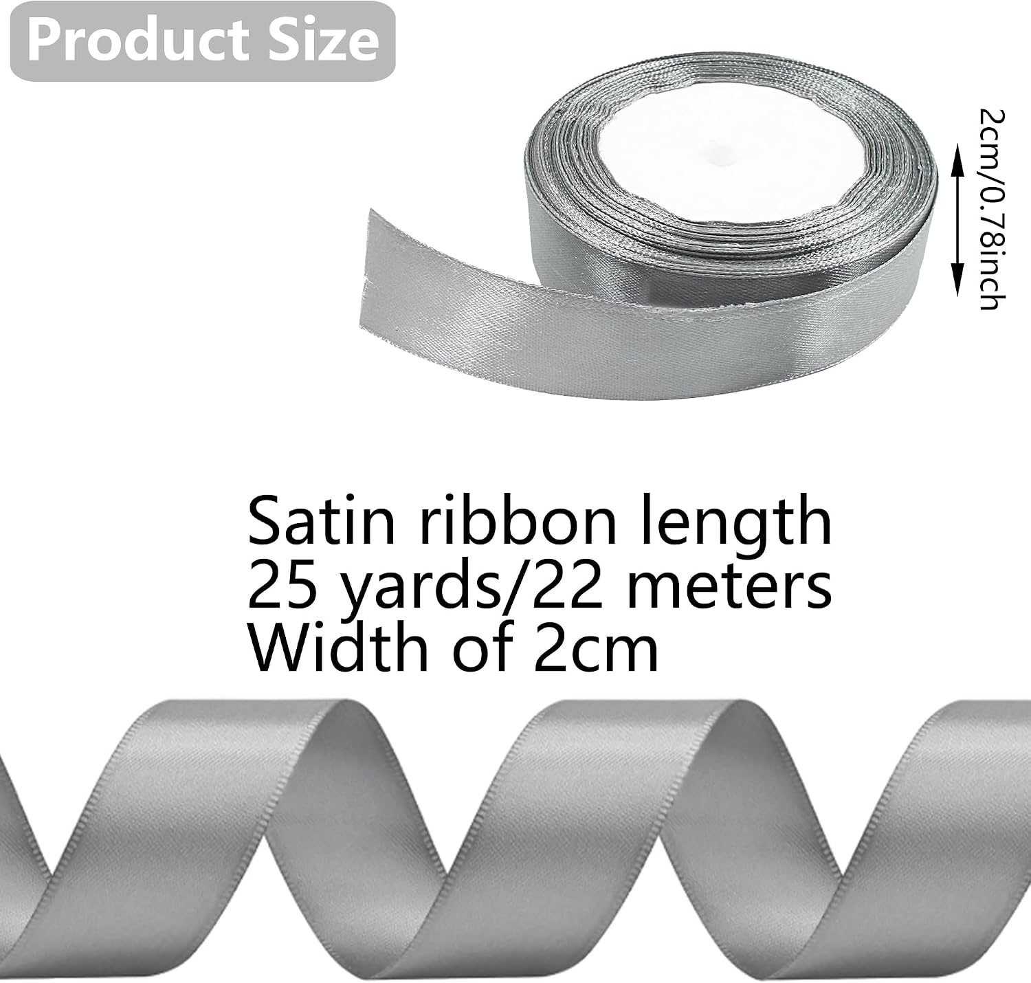 Geschenkband Satinband 22m, 20mm Breit Geschenkband, Schwarz Schleifenband für Hochzeit, Bastelarbeiten und Geschenkverpackung Hochzeitsdekoration (Schwarz)