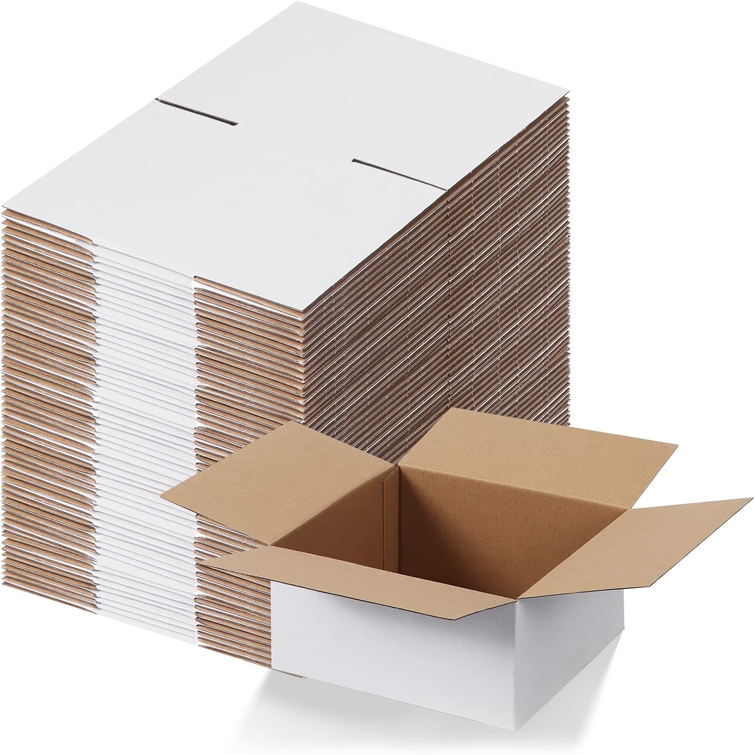 EYMPEU 40 Stück 25,4 x 15,3 x 15,3 cm Weiße Versandkarton, Kartons für kleine Gegenstände, Spielzeug, Schreibwaren und Weihnachtspäckchen