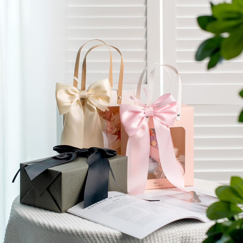 MORSUNBELA Schleifen Deko Hochzeit Geschenkschleifen Groß Weiß | Große Geschenkschleifen,elegante Deko für Hochzeit,Geburtstag,Weihnachten,Adventskranz,Weihnachtsbaum und Girlanden